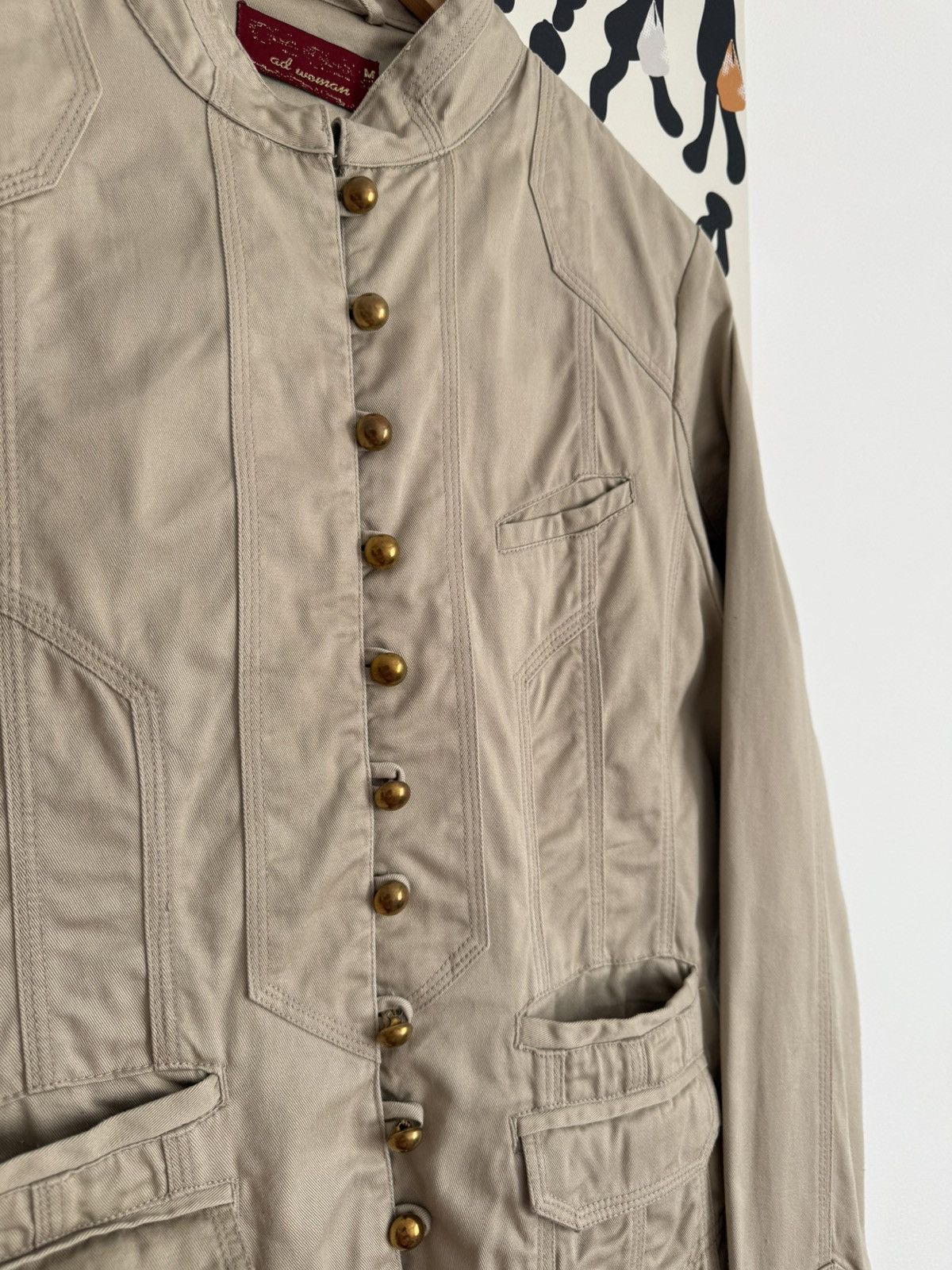 Ann Demeulemeester VNTG Textured Y2K Gold Button Napoleon Millitary Jacket Size M / US 6-8 / IT 42-44 - 6 Thumbnail