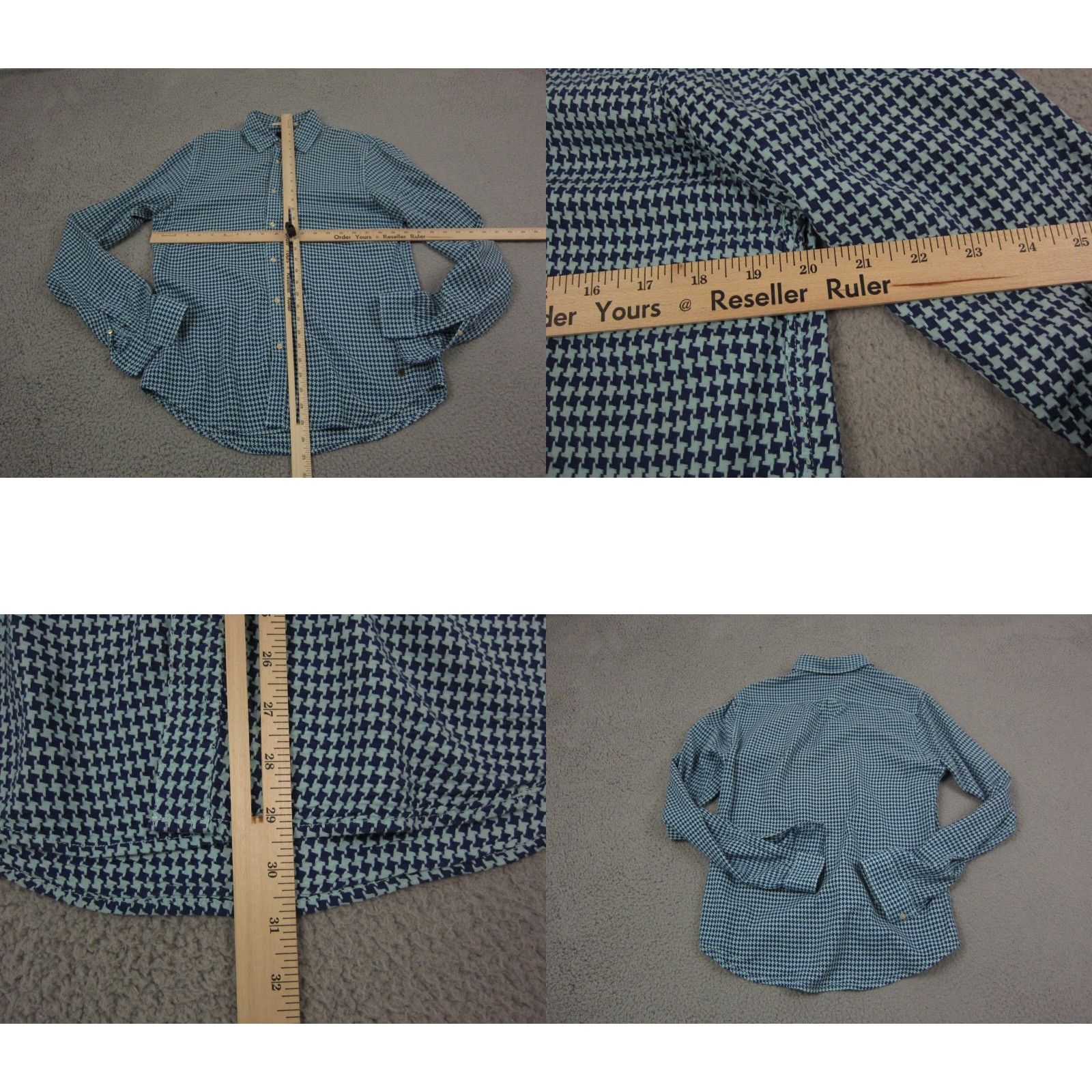 Scotch & Soda Scotch & Soda Shirt Adult Medium Blue Houndstooth Mens Button Up Casual 90s 80s Size US M / EU 48-50 / 2 - 8 Thumbnail