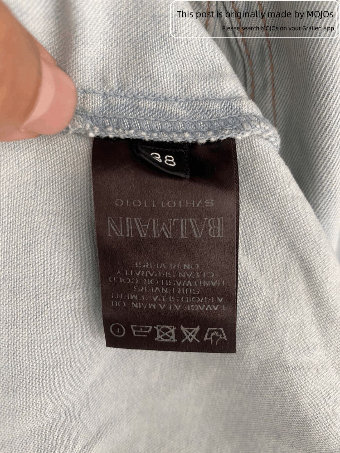 Balmain Sz 38 Balmain Washed Denim Shirt Size US M / EU 48-50 / 2 - 5 Thumbnail