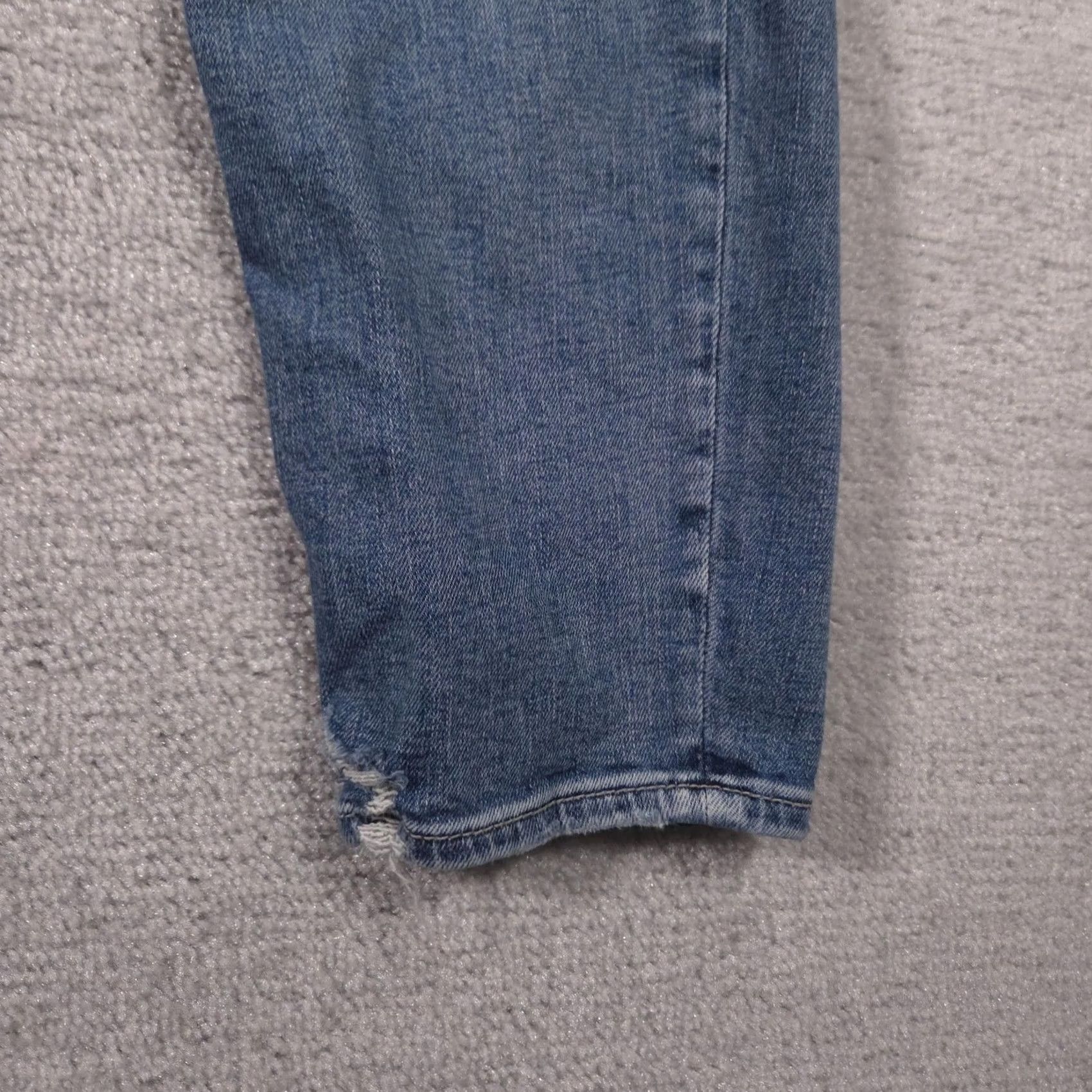 Silver Jeans Co. Silver Jeans Co Women's 34 Boyfriend Jeans Blue Wash Mid Rise Distressed Cropped Crop 5-Pocket Denim Cotton Blend Relaxed Womens Jeans Size 24" / US 00 / IT 34 - 3 Thumbnail