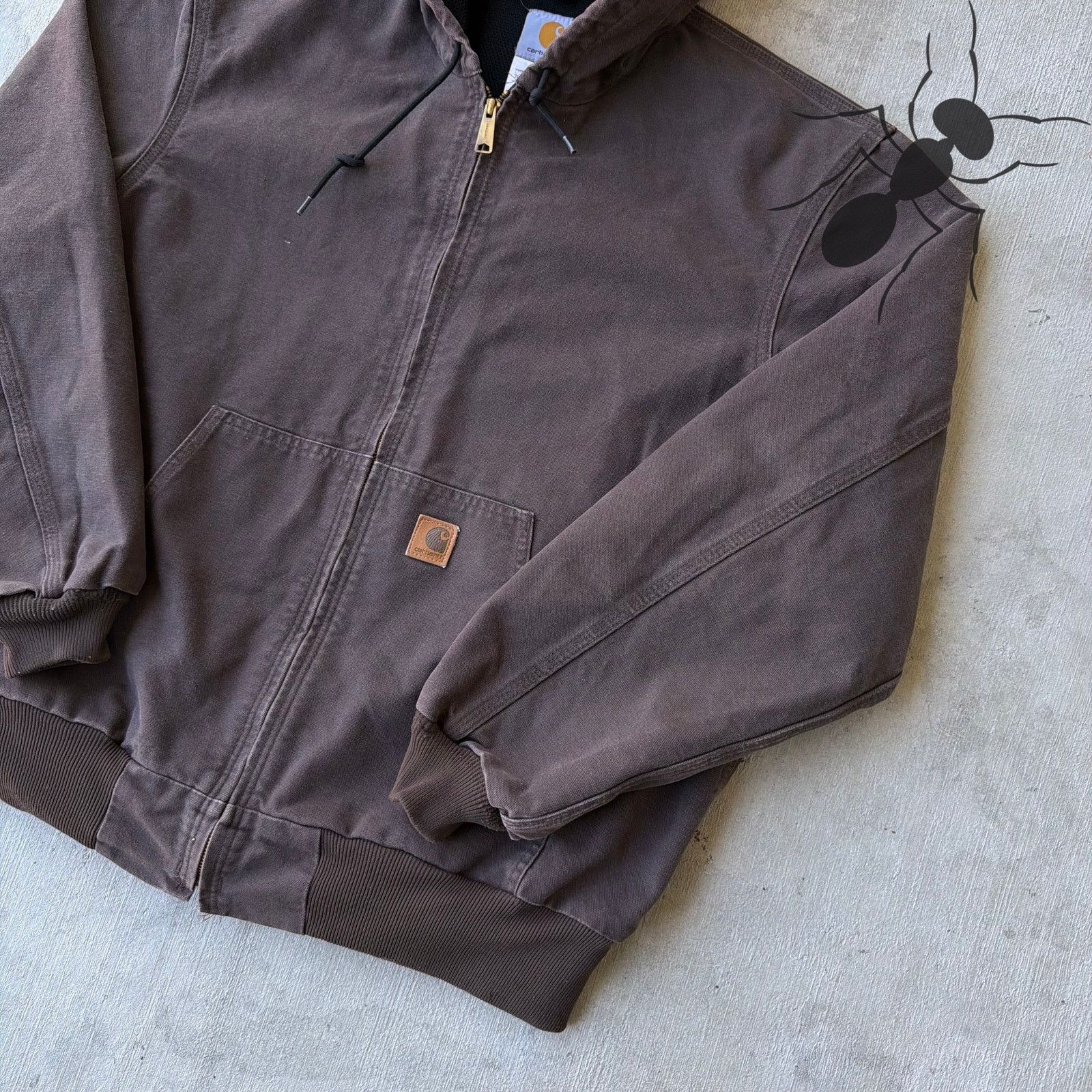 Carhartt × Vintage Carhartt J208 DKB brown hooded work wear jacket Size US XL / EU 56 / 4 - 4 Thumbnail