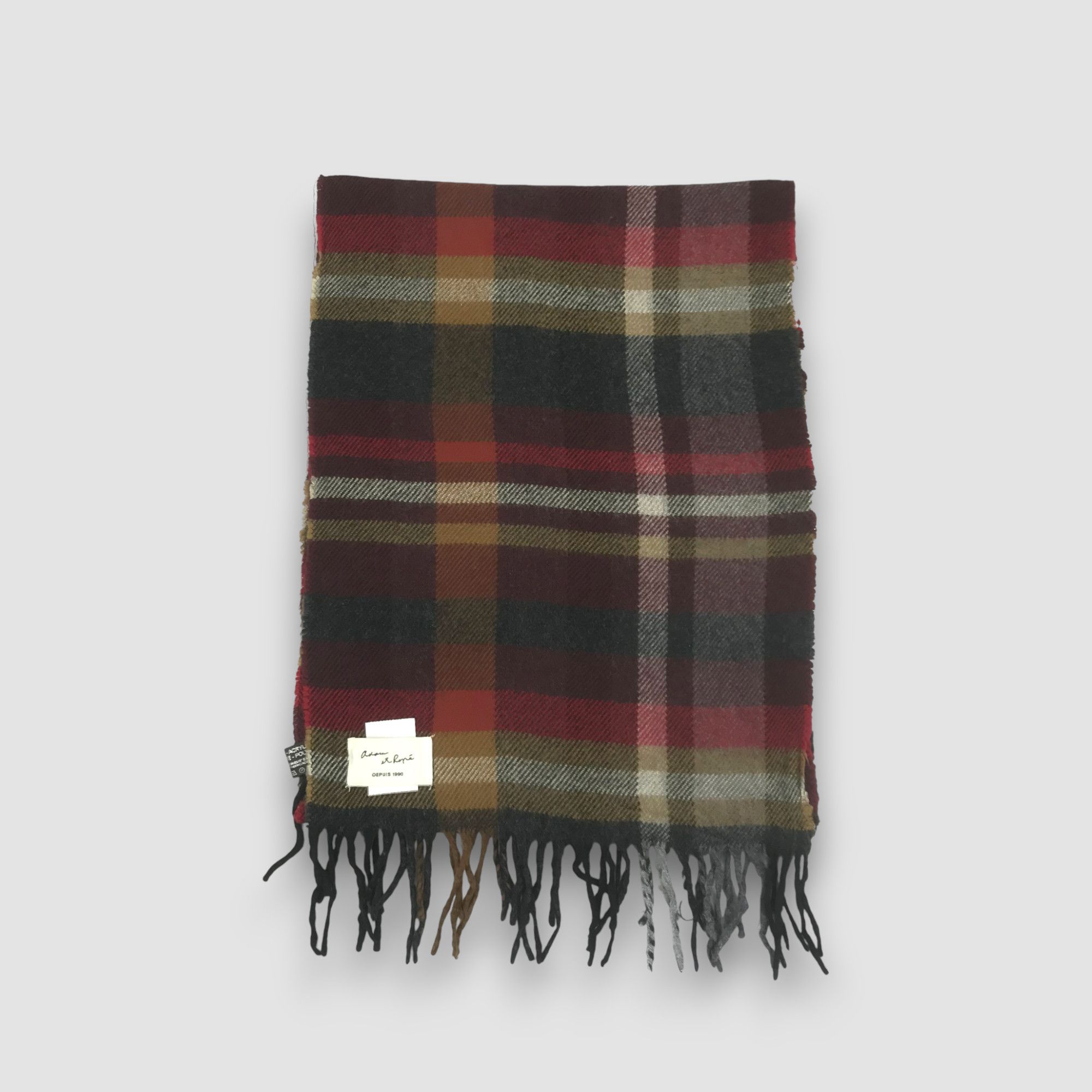 ADAM ET ROPE NWT Vintage Adam et Rope Scarf Fringe Wool Tartan Scarves Size ONE SIZE - 2 Thumbnail