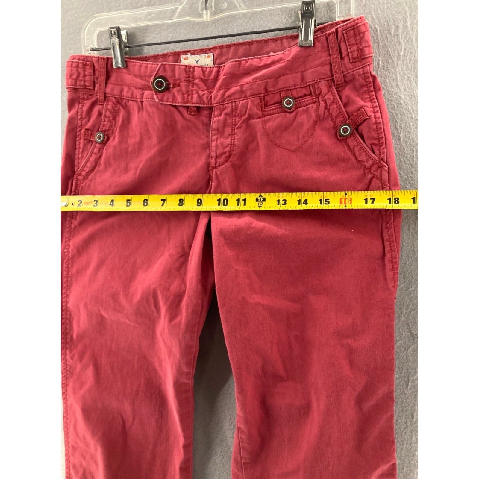 American Eagle Outfitters VINTAGE American Eagle Outfitters Jeans Pants Women's 4 Short Red 90s Y2K Bootcut Size 27" / US 4 / IT 40 - 3 Thumbnail