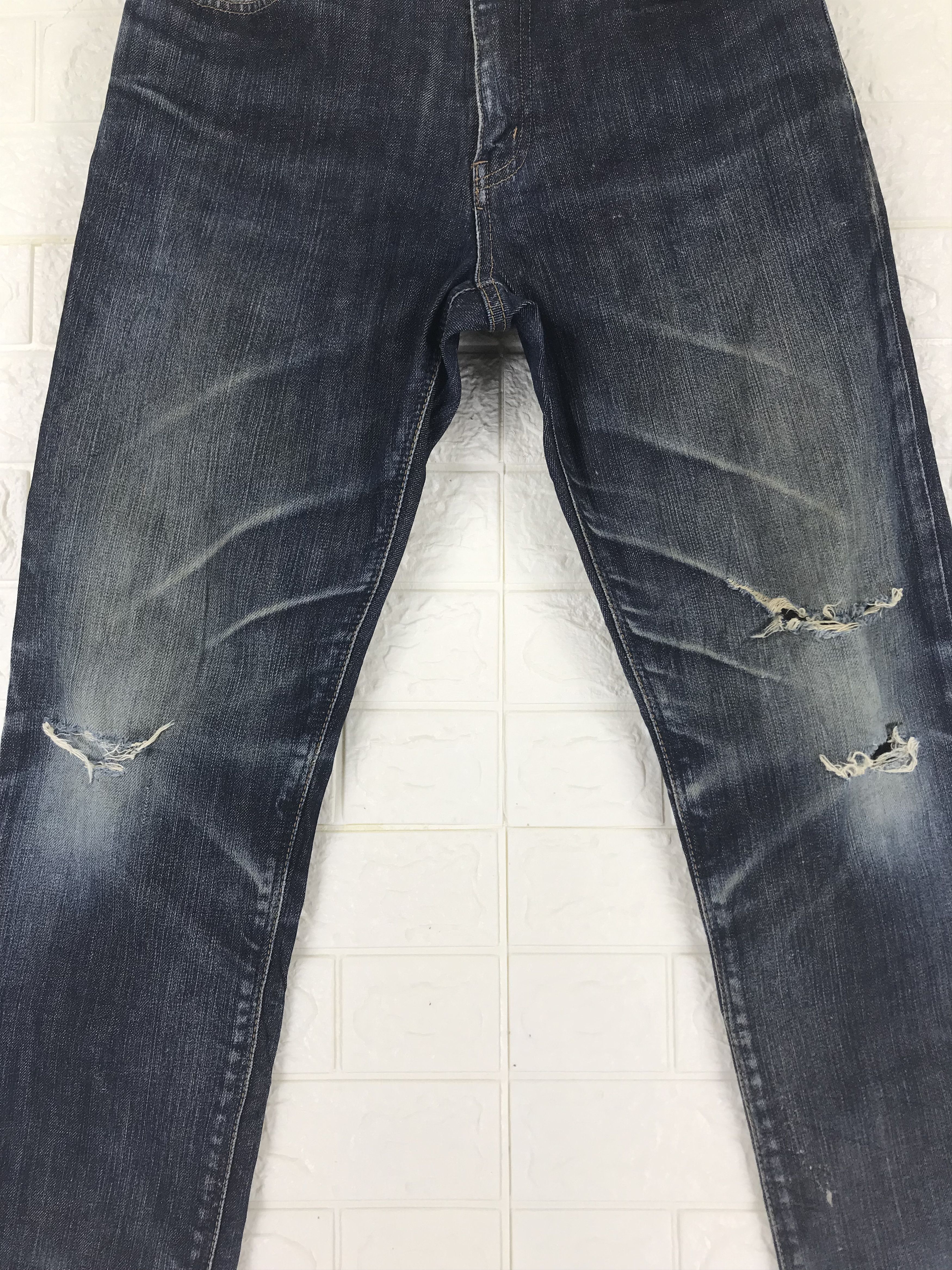 Edwin Vintage Edwin 503 Japanese Blue Ripped Jeans Size US 31 - 3 Thumbnail