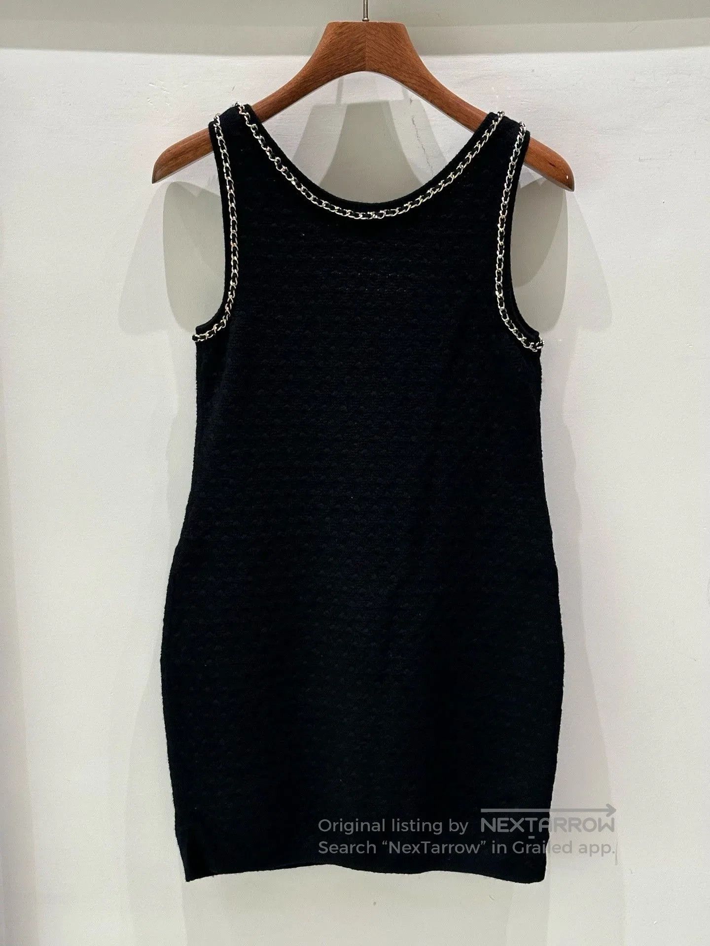 Chanel Chanel Black Sleeveless Knit Dress Chain Trim. Size XS / US 0-2 / IT 36-38 - 2 Thumbnail