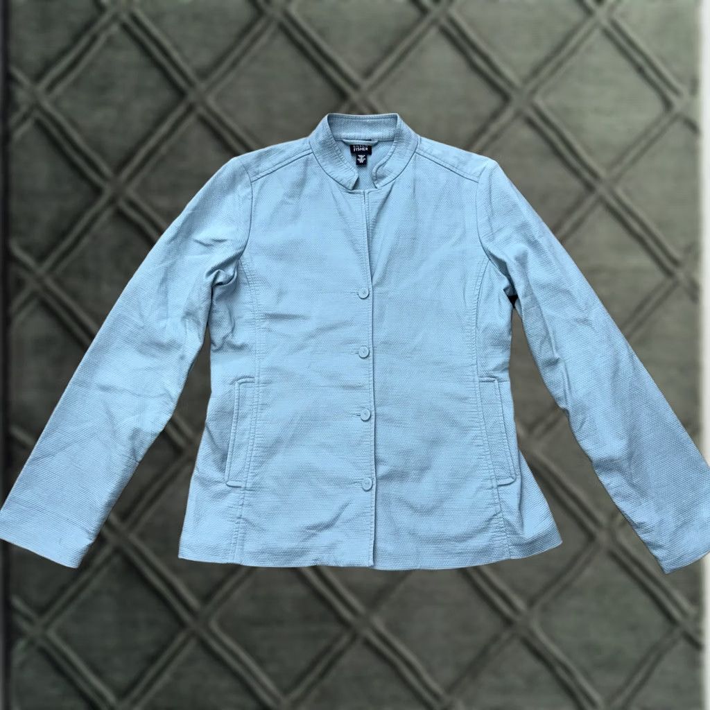 Eileen Fisher Eileen Fisher Jacket Women's XS Light Blue Cotton Spandex Button Up Size XS / US 0-2 / IT 36-38 - 1 Thumbnail