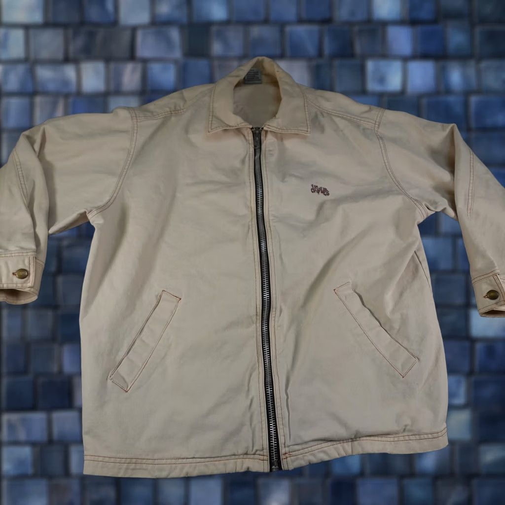 Vintage VINTAGE Drawls Bomber Jacket Mens Medium Beige Canvas Skater 90s Size US M / EU 48-50 / 2 - 1 Thumbnail