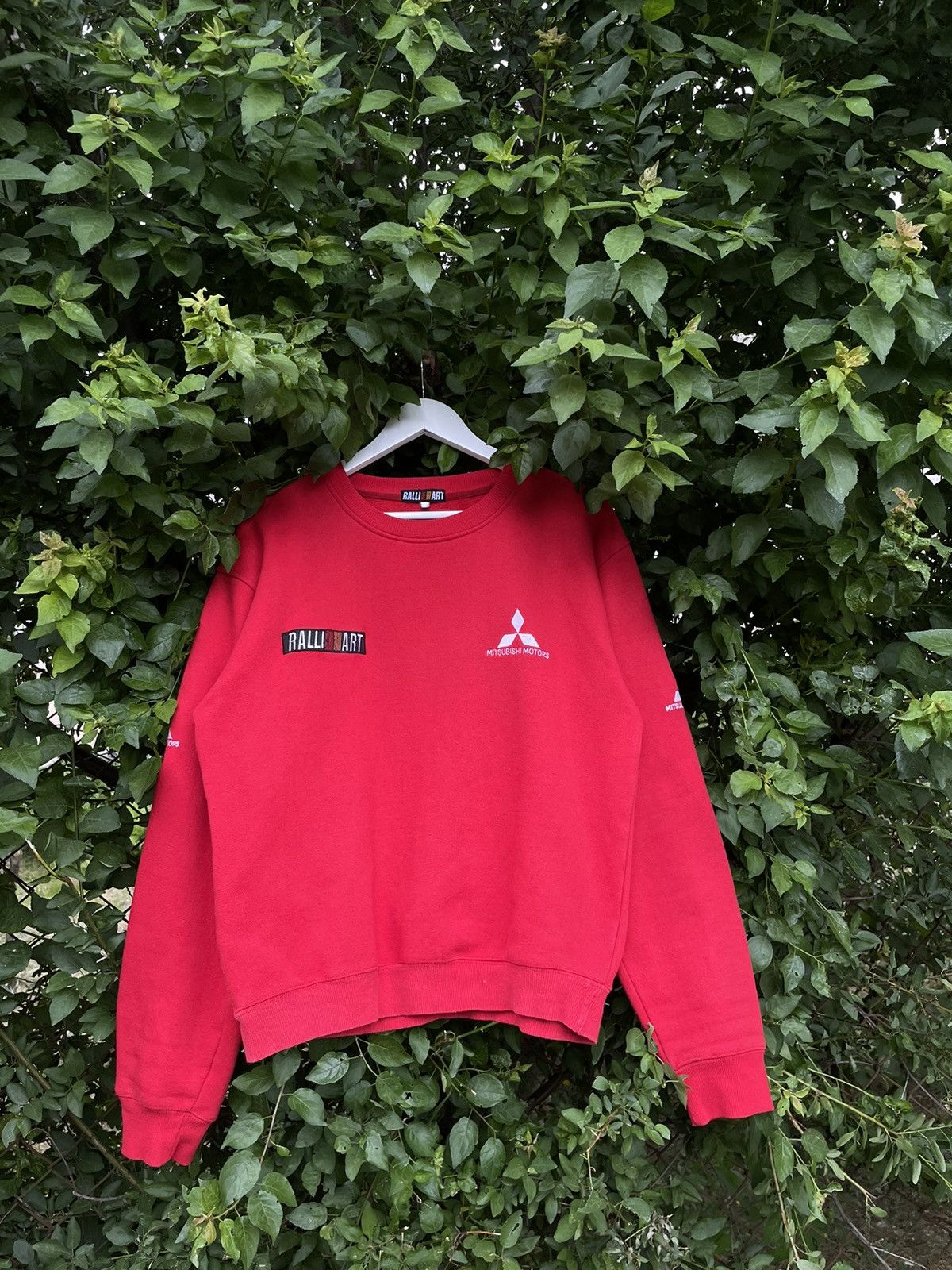 image of Mitsubishi Ralli Art 90's Racing Sweatshirt Japanese in Red, Men's (Size Medium)