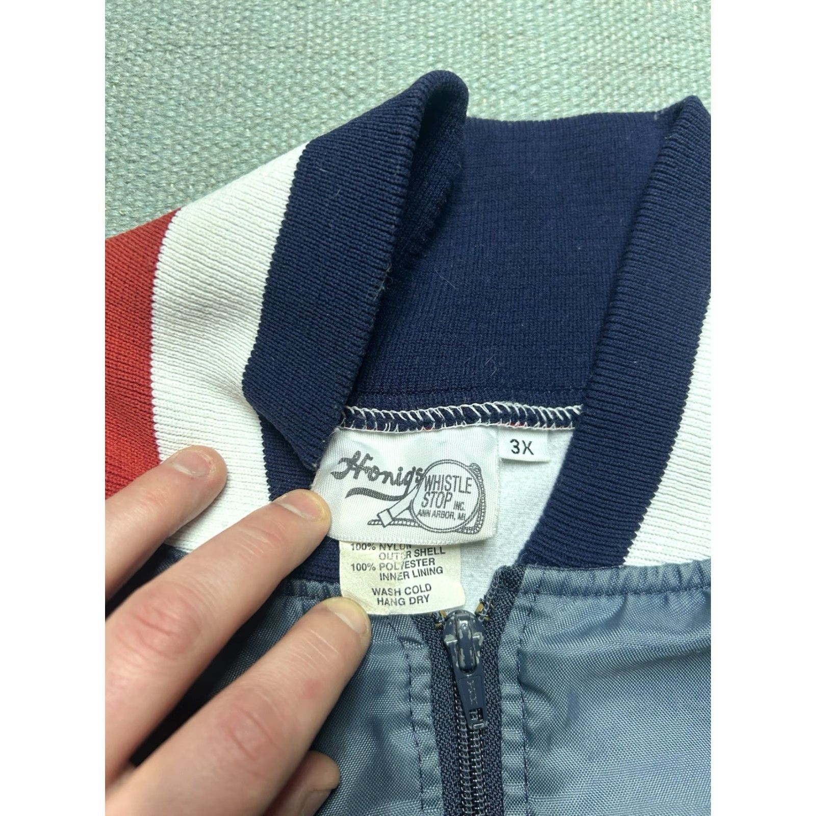 Vintage VINTAGE 80s satin bomber jacket nylon pullover 1/2 zip lined mens 3XL blue jacket satin nylon bomber 80s 90s Honig’s Mens Blue 3XL Zip Jacket Size US XXL / EU 58 / 5 - 5 Thumbnail