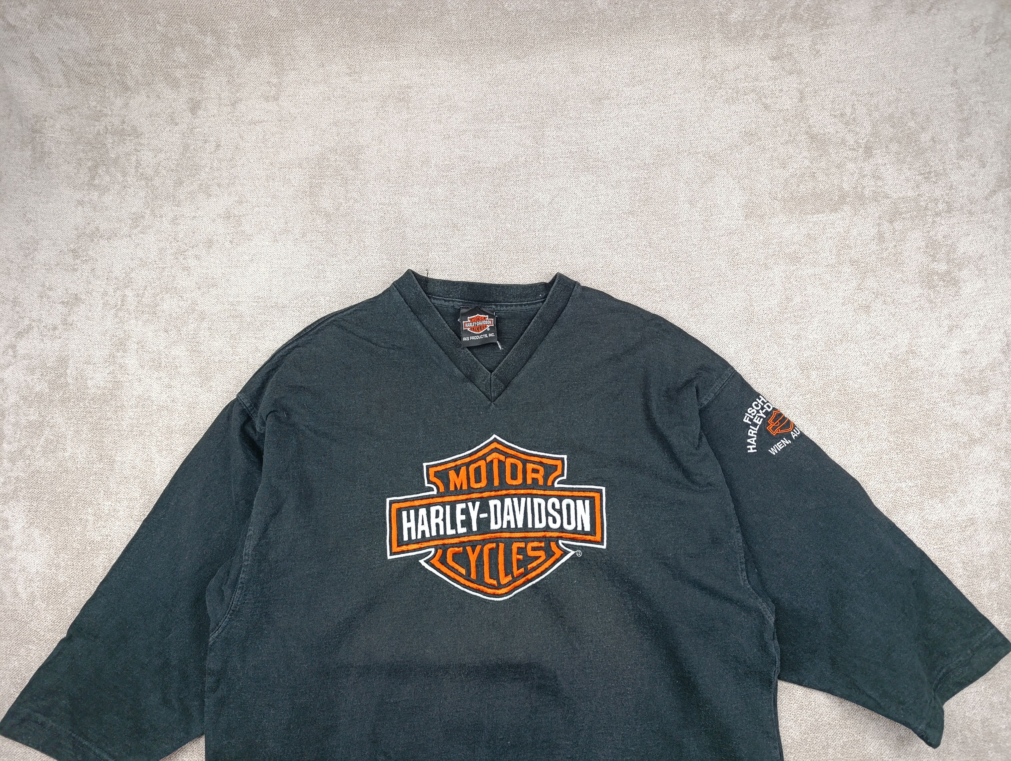 Harley Davidson Vintage Harley-Davidson 3/4 Sleeve Shirt Fade Fischer’s Size US L / EU 52-54 / 3 - 3 Thumbnail