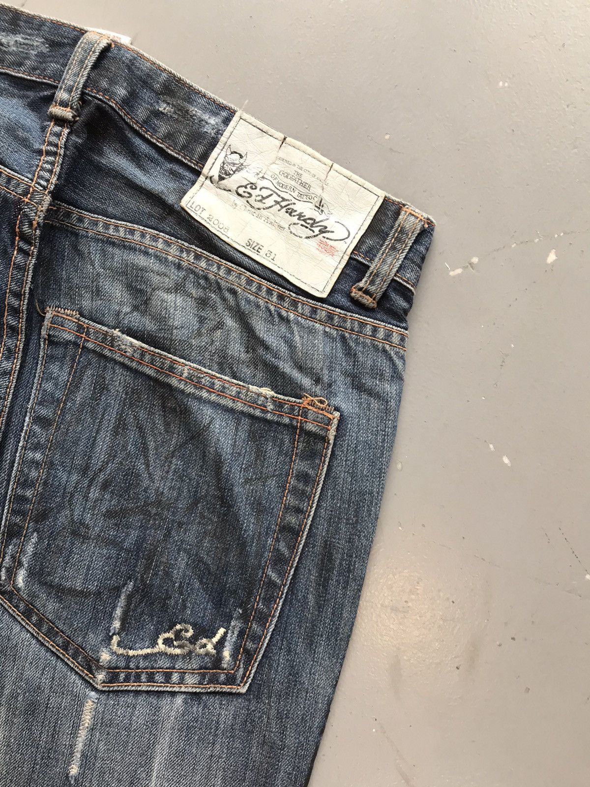 Ed Hardy × Vintage Vintage Edhardy dragons 🐉 embroidered denim Size US 34 / EU 50 - 12 Thumbnail