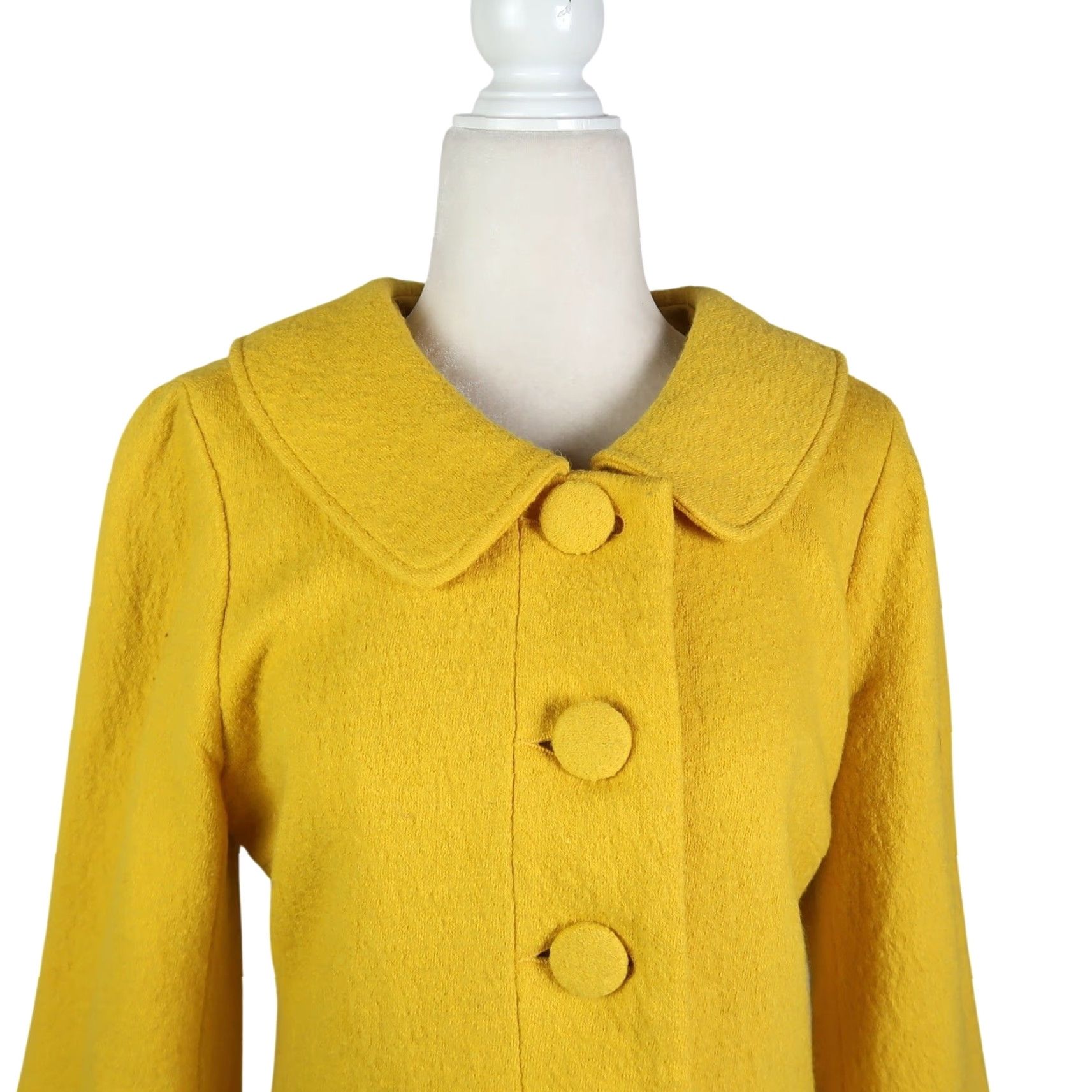 BB Dakota BB Dakota Jacket Womens Short Button Front Wool Blend Yellow 10 3/4 Sleeve Vintage Hipster Fall Spring Workwear Casual Size L / US 10 / IT 46 - 2 Thumbnail