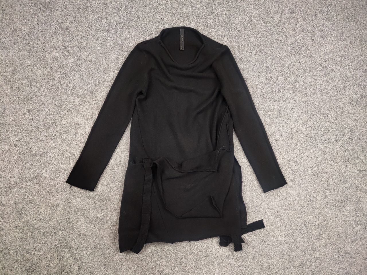 Japanese Brand Provocation Srl Italy Design Black Asymmetric Tunica Dress Size S / US 4 / IT 40 - 9 Thumbnail