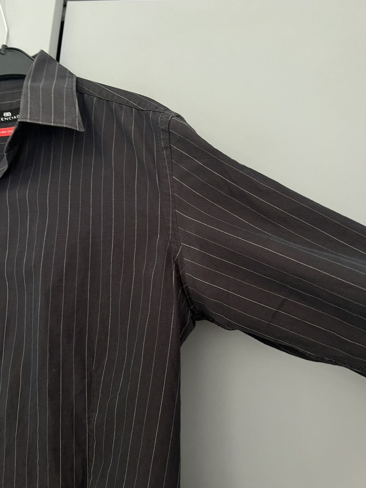 Balenciaga Balenciaga Men's Striped Cotton Button Up Shirt Size 15/40 Size US M / EU 48-50 / 2 - 8 Thumbnail
