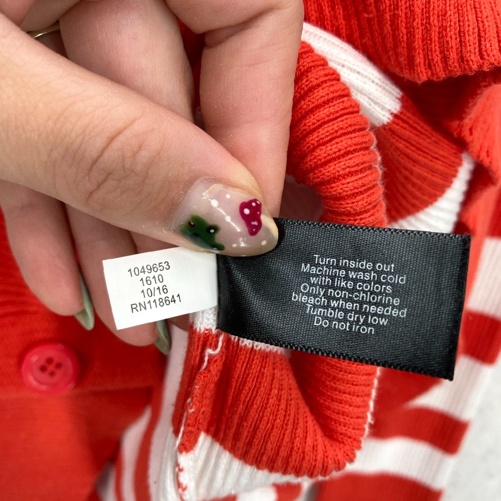 Vintage Lane Bryant Sweater 18/20 Red White Striped Boat Neck Button Nautical NWT Size XXL / US 16-18 / IT 52-54 - 7 Thumbnail
