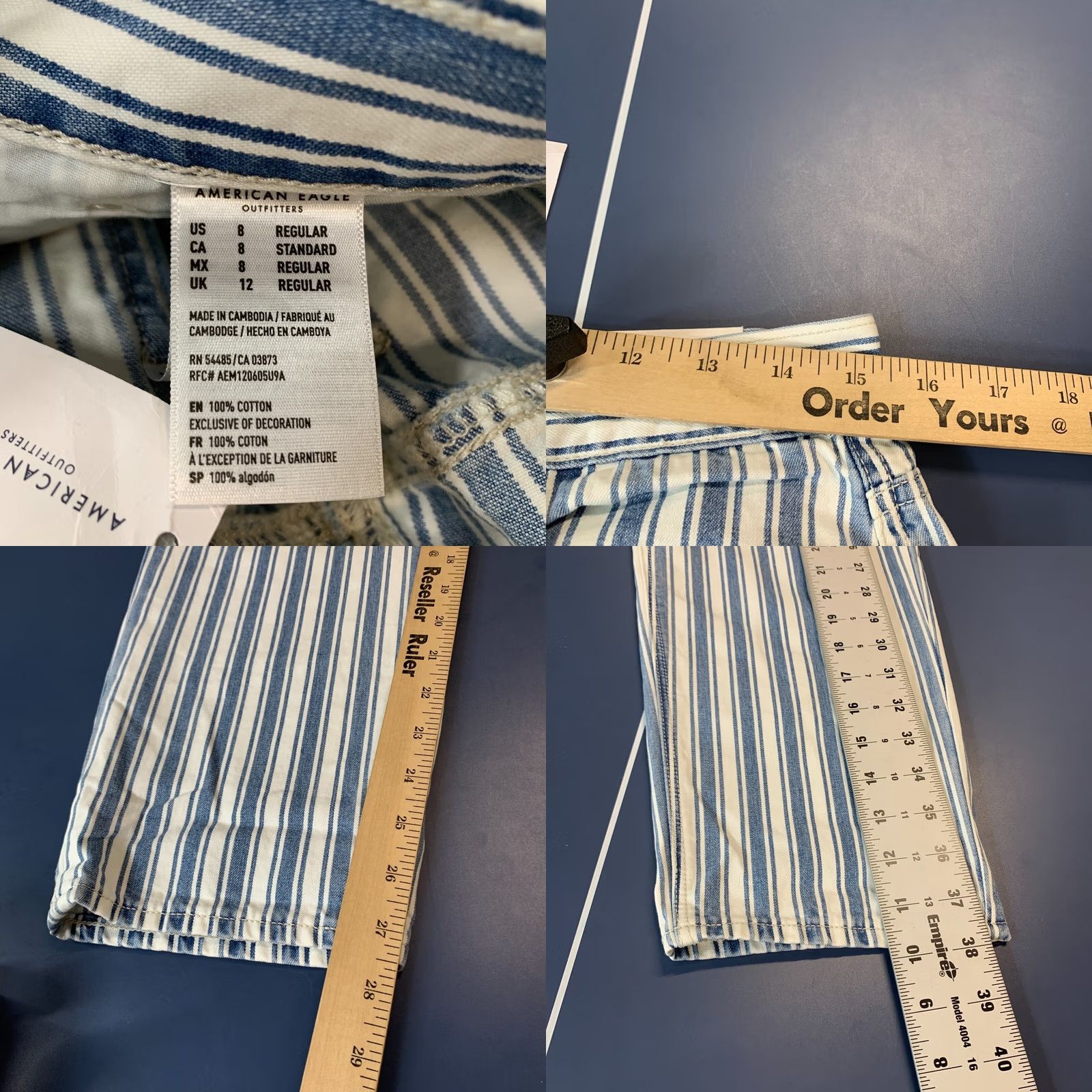 American Eagle Outfitters American Eagle Jeans Womens Size 8 30x28 MOM Denim Retro Indigo Striped NEW NWT Size 30" / US 8 / IT 44 - 10 Thumbnail