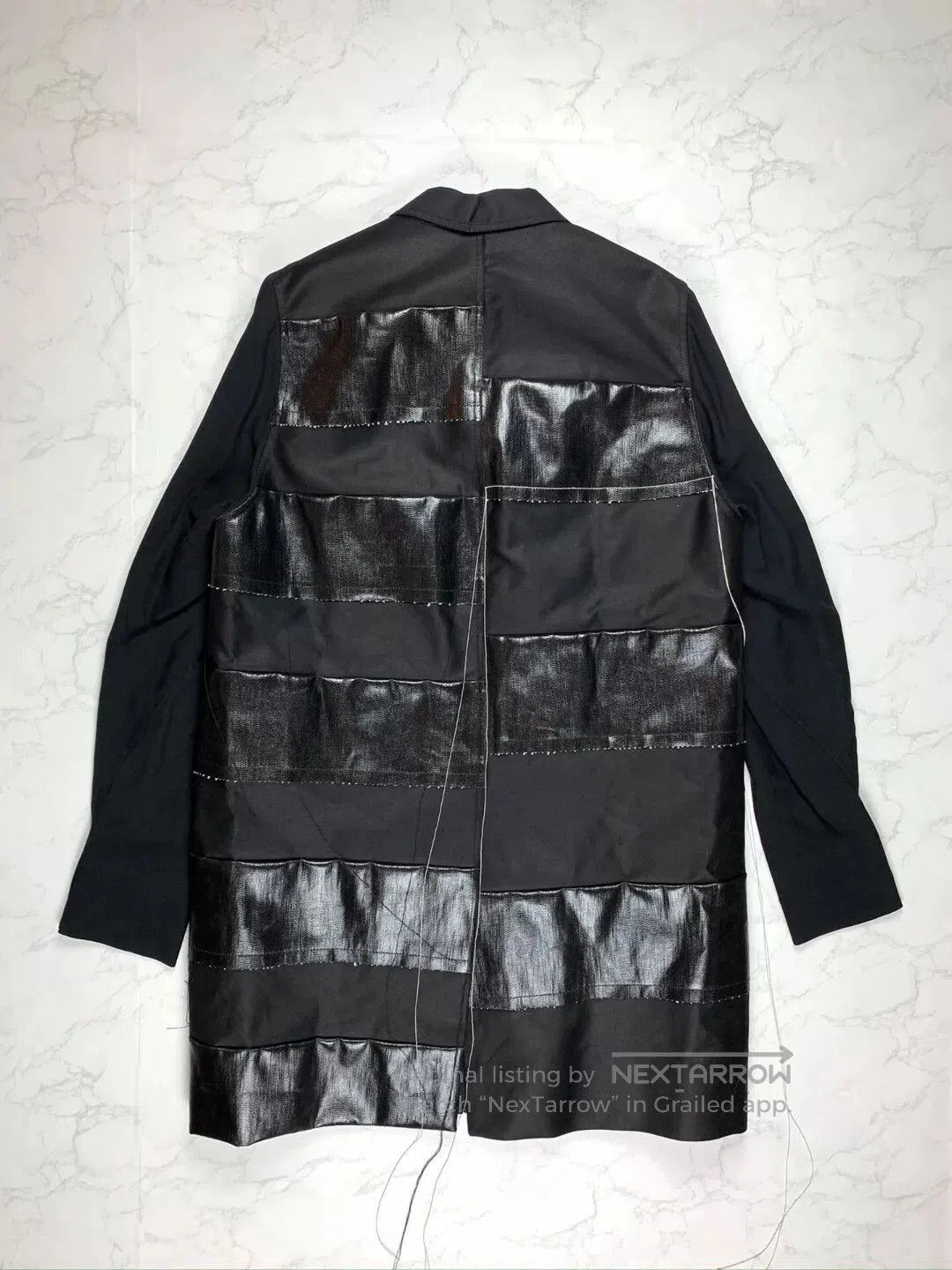 Rick Owens Black Long Coat with Fringes.