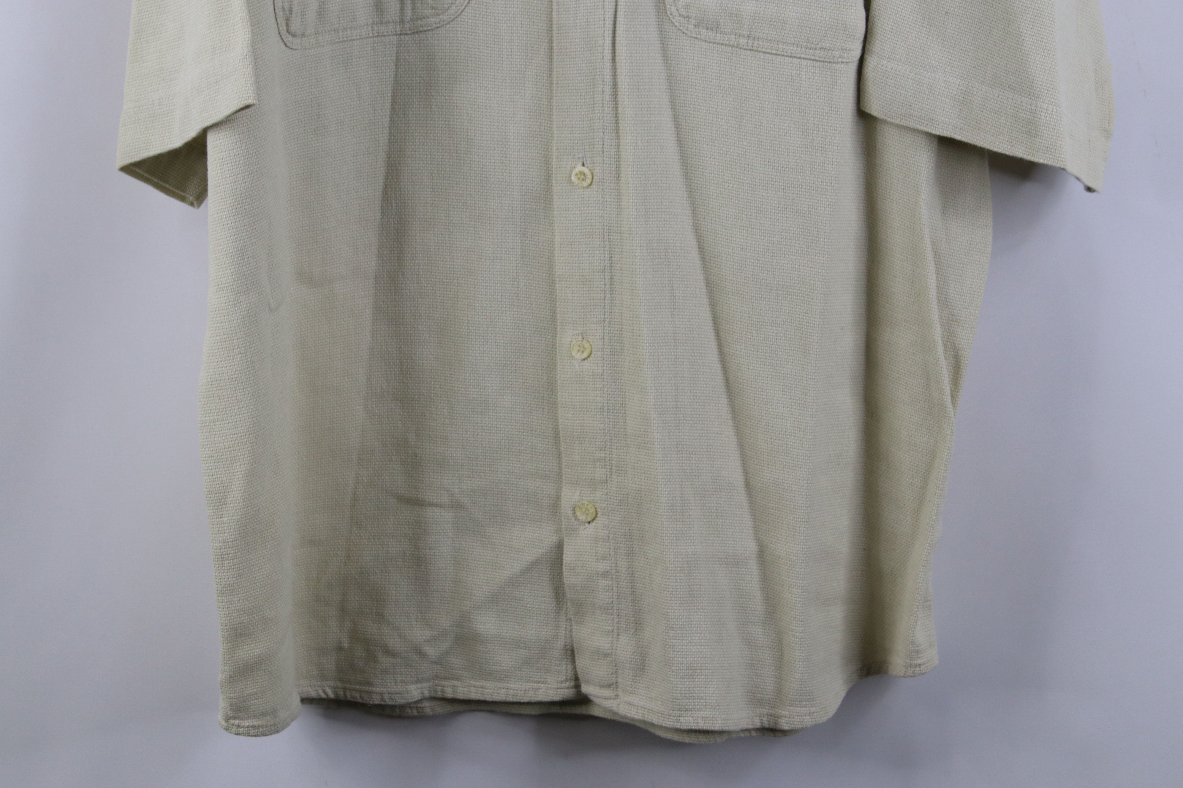 Vintage Vintage 90s Streetwear Weave Short Sleeve Button Shirt Beige Size US XL / EU 56 / 4 - 3 Thumbnail