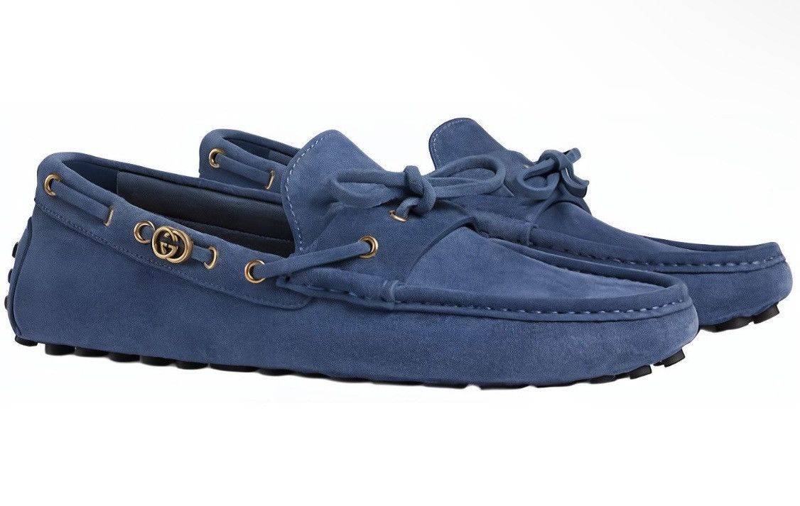 Gucci Gucci Interlocking G Driving Loafer Moccasin Leather Suede Size US 12 / EU 45 - 2 Thumbnail