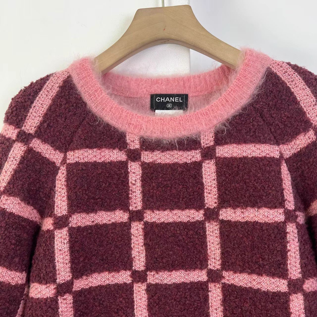 Chanel Chanel Plaid Mohair Knit Sweater K12 Size XS / US 0-2 / IT 36-38 - 6 Thumbnail