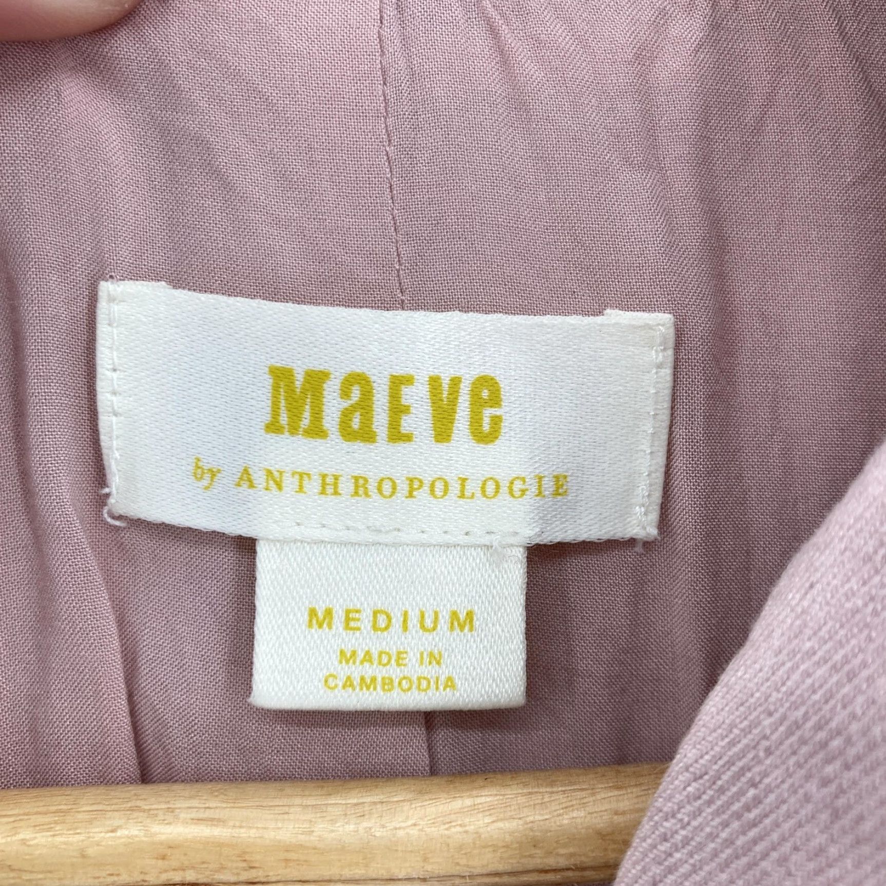 Anthropologie Maeve Blazer Womens Medium Pink Linen Blend Double Breasted Office Shirt Size M / US 6-8 / IT 42-44 - 4 Thumbnail
