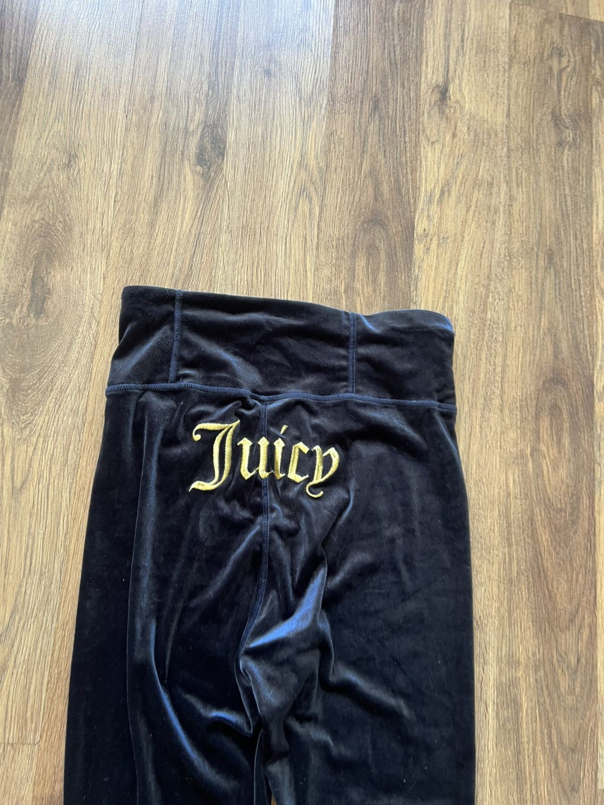 Juicy Couture Juicy Couture Velour Pants (Black/Gold) Size 29" - 2 Thumbnail