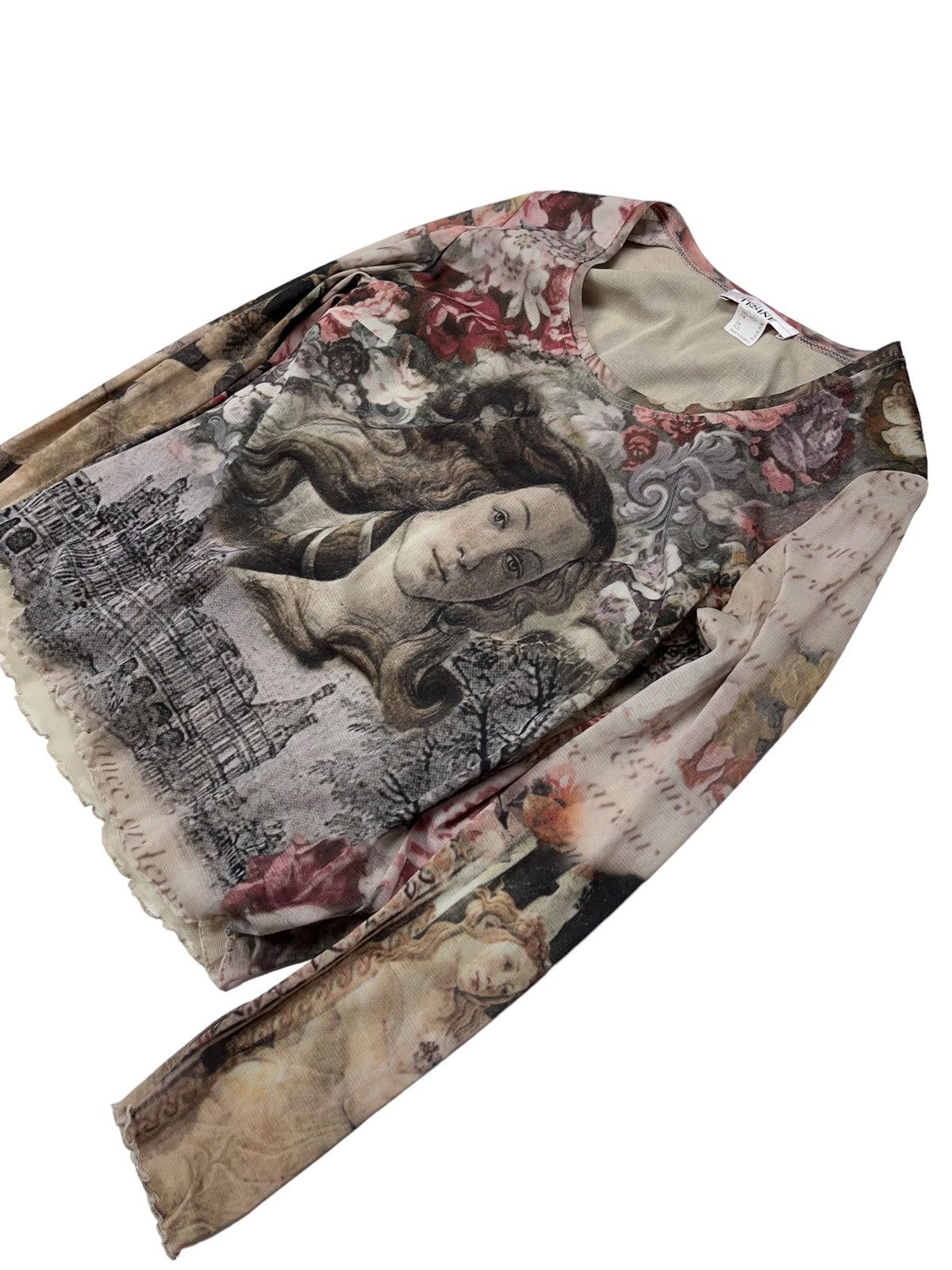 Seditionaries Amazing Renaissance Mesh Blouse Top All Over Print y2k Size M / US 6-8 / IT 42-44 - 8 Thumbnail