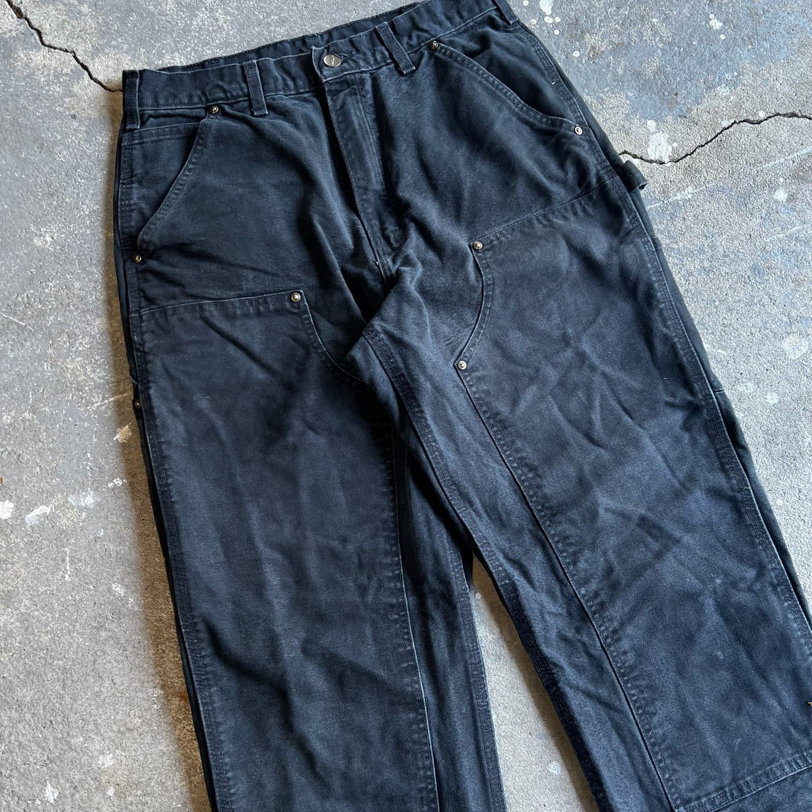 Carhartt × Vintage Carhartt faded black double knee work wear carpenter pants Size US 30 / EU 46 - 2 Thumbnail