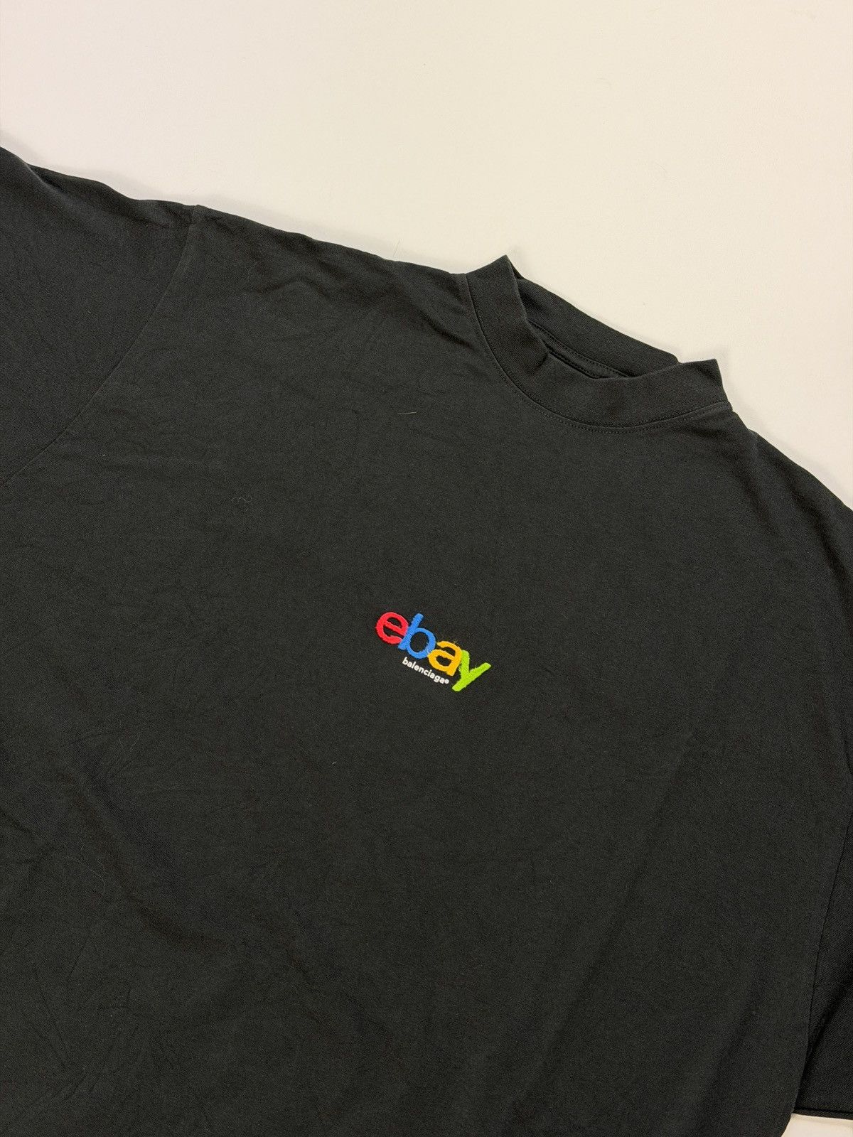 Balenciaga Balenciaga Ebay Embroidery Oversized Black Tee Shirt Size US M / EU 48-50 / 2 - 3 Thumbnail