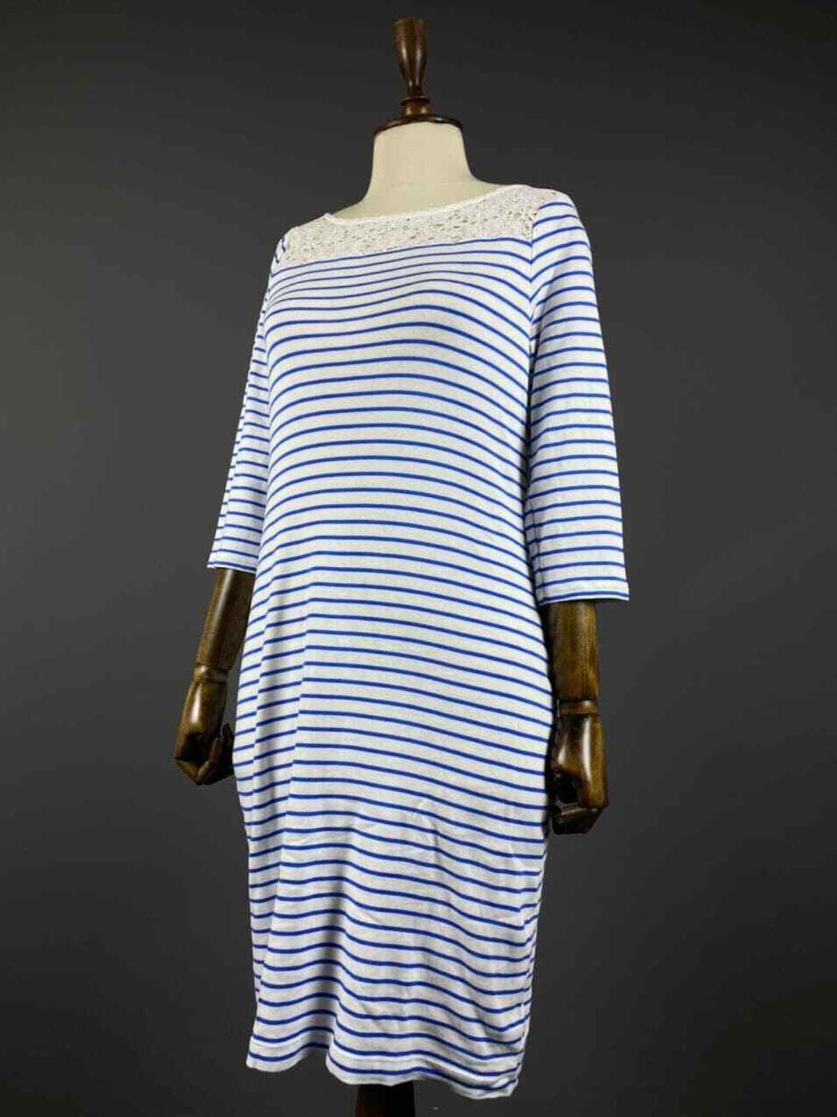 Lauren Ralph Lauren Ralph Lauren Striped 3/4 Sleeves Boat Neck Mesh Long Dress Size M / US 6-8 / IT 42-44 - 1 Thumbnail
