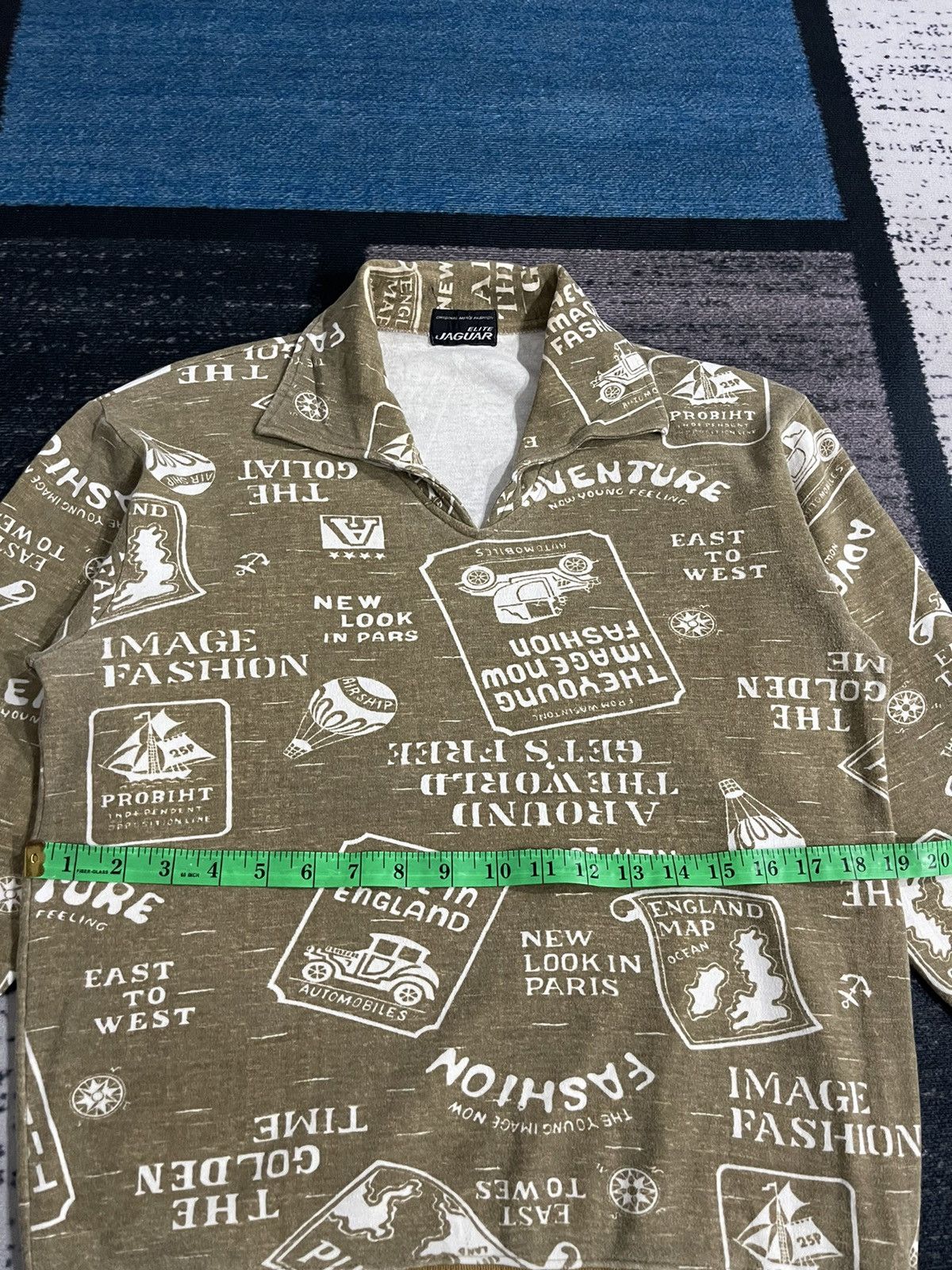 Japanese Brand × Vintage Vintage Elite Jaguar Full Print Collar Sweatshirt Size US M / EU 48-50 / 2 - 12 Thumbnail