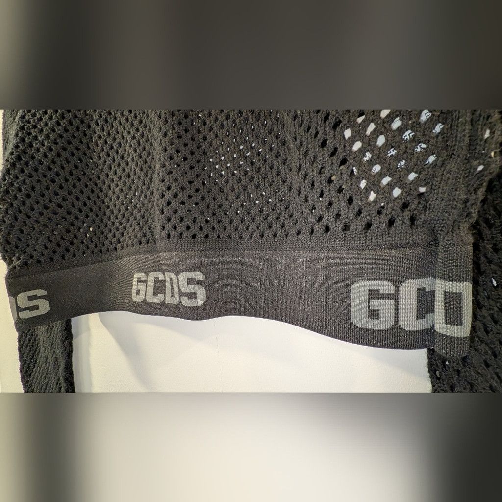GCDS GCDS Black Mesh Crop Top with Branded Elastic Hem Size L / US 10 / IT 46 - 3 Thumbnail