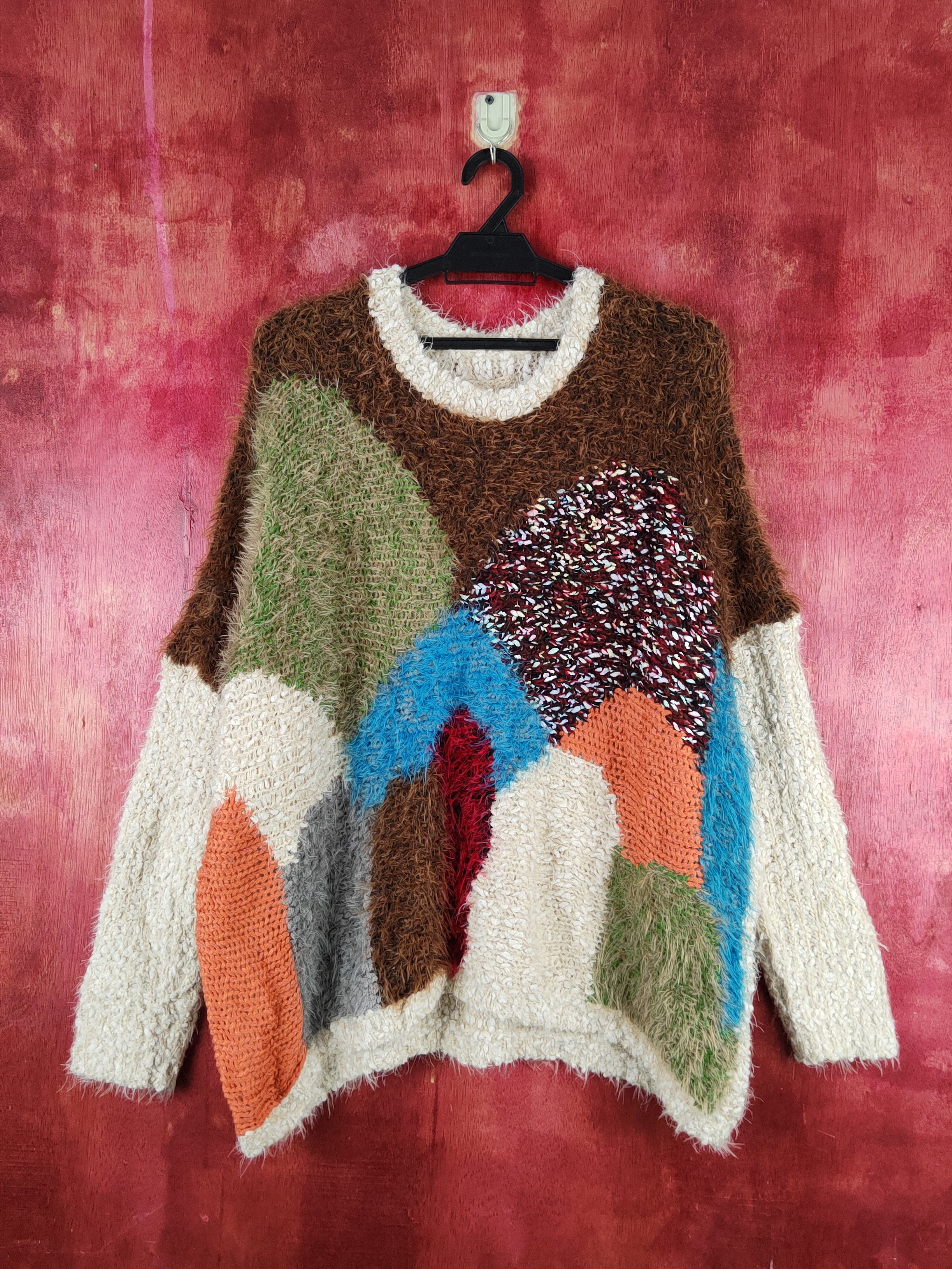 Japanese Brand Japanese Brand Mix Shag Shaggy Fur Mohair Knitwear #S2232 Size US XL / EU 56 / 4 - 1 Thumbnail