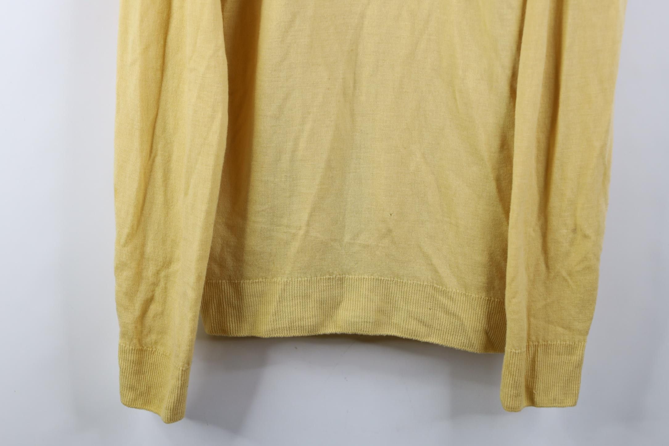Vintage Vintage 70s Streetwear Lambswool Knit V-Neck Sweater Yellow Size US XL / EU 56 / 4 - 3 Thumbnail