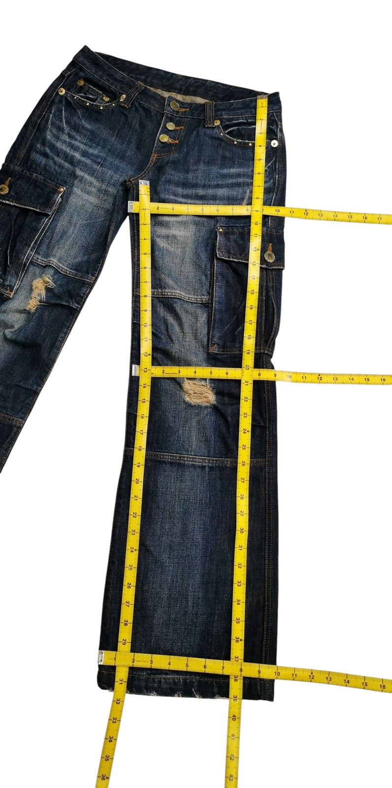 Hysteric Glamour Size 29x31.5 Miss Alice Cargo Bondage Studded Pocket Jeans Size 29" - 11 Thumbnail