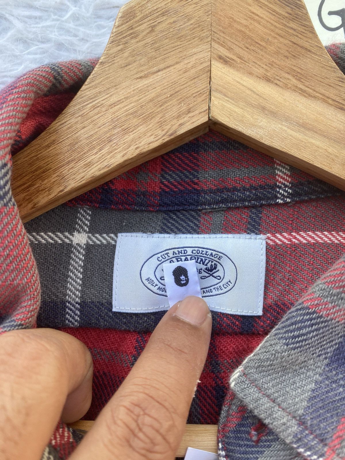 Bape Rare Vintage BAPE Flannel Longsleeve Shirt Size US M / EU 48-50 / 2 - 12 Thumbnail