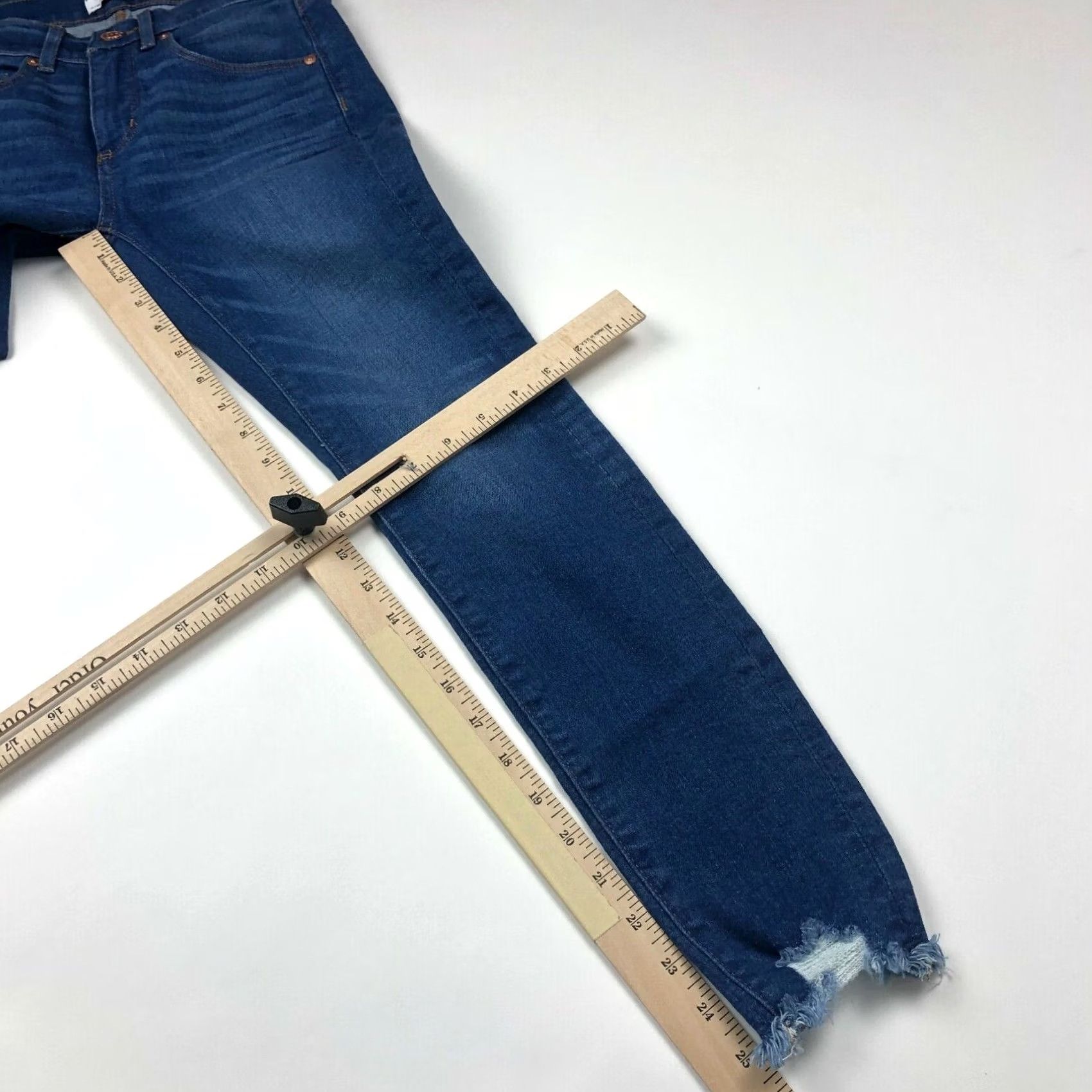 Ann Taylor LOFT Ann Taylor Skinny 25 Tag (Actual 26W 25L) NEW Frayed Stretch Jeans Size 26" / US 2 / IT 38 - 3 Thumbnail
