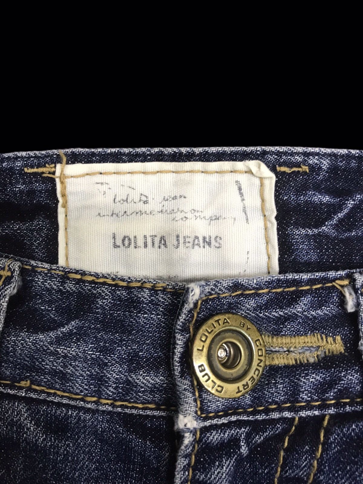 Seditionaries 💥VERY RARE💥LOLITA FLYING SKULL EMBROIDERY DENIM F384 Size US 31 - 5 Thumbnail