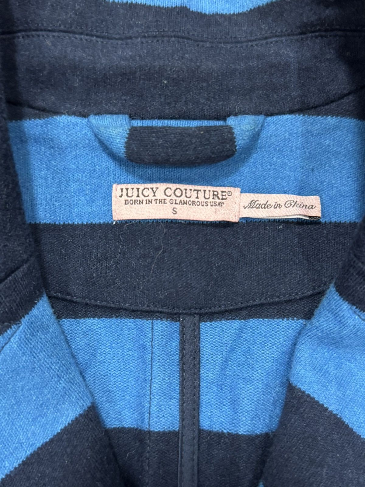 Juicy Couture Y2K Juicy Couture blue striped wool blazer/sweater Size S / US 4 / IT 40 - 4 Thumbnail