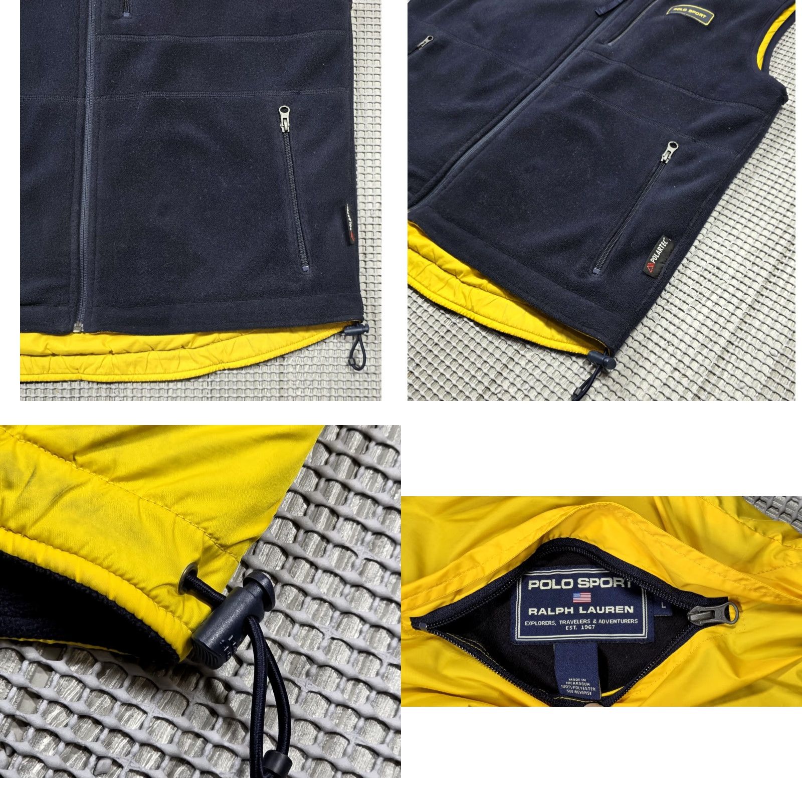 Polo Ralph Lauren VINTAGE Polo Ralph Lauren Polo Sport Vest L Yellow Blue Reversible Polartec Fleece Fullzip Size US L / EU 52-54 / 3 - 9 Thumbnail
