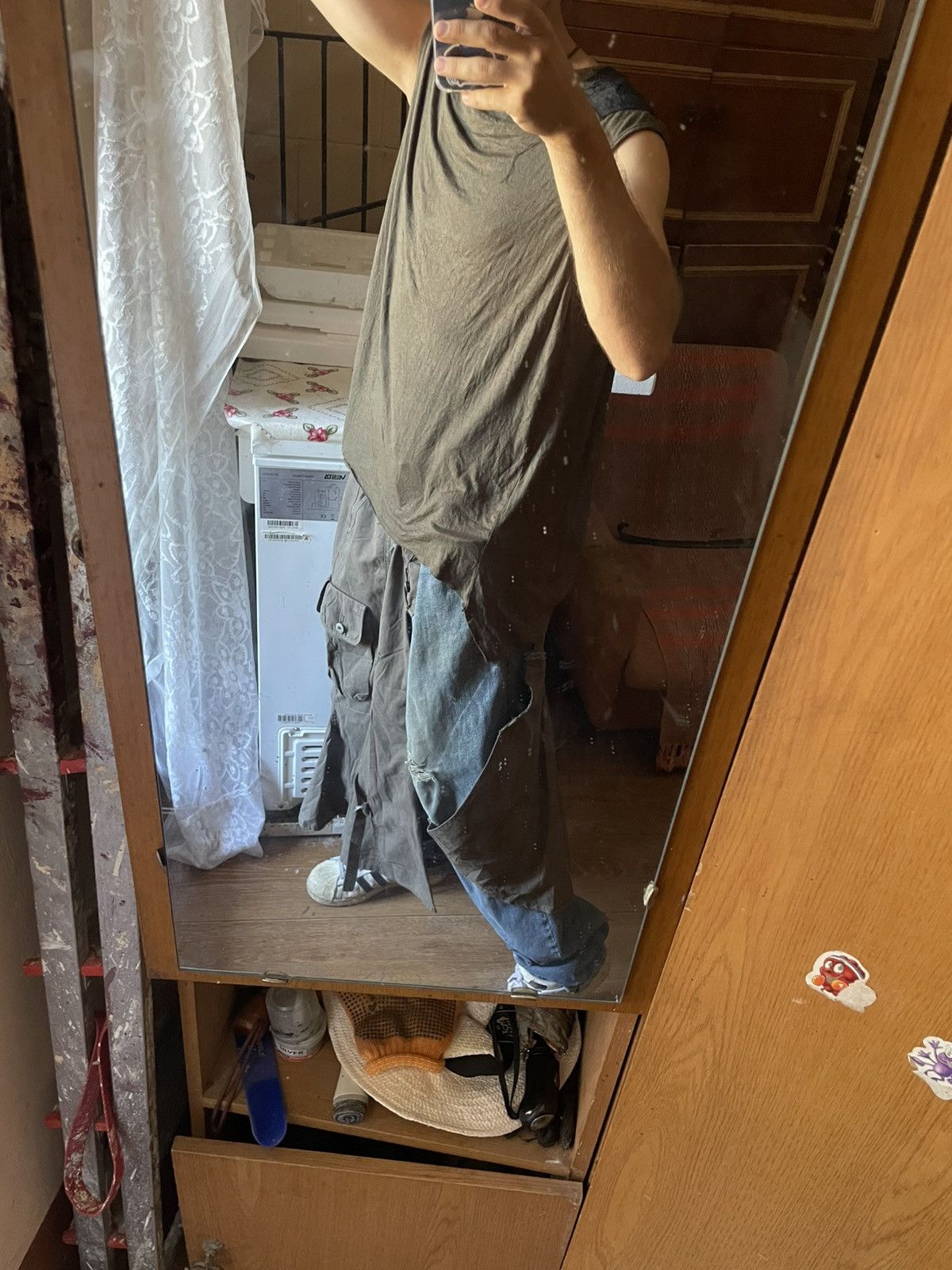 If Six Was Nine 2000s Skull 14th Addiction Flared Jeans Mud Wash Distressed Size US 34 / EU 50 - 2 Thumbnail