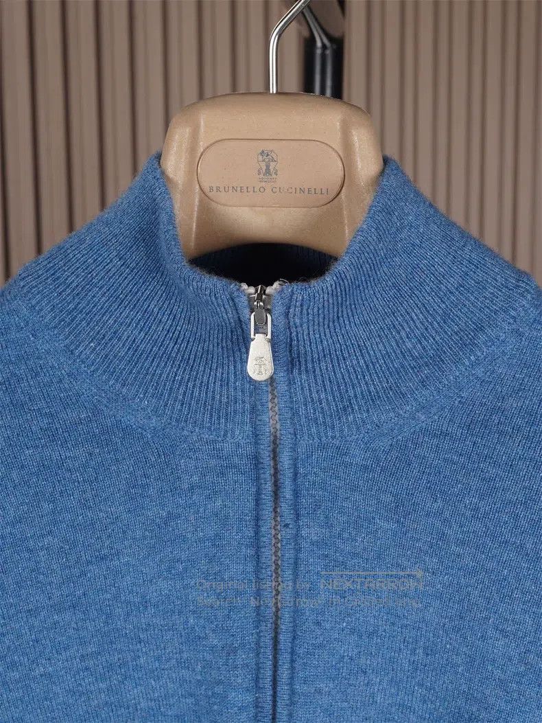 Brunello Cucinelli Brunello Cucinelli Men's Half-zip Collar Cashmere Sweater Size US M / EU 48-50 / 2 - 3 Thumbnail