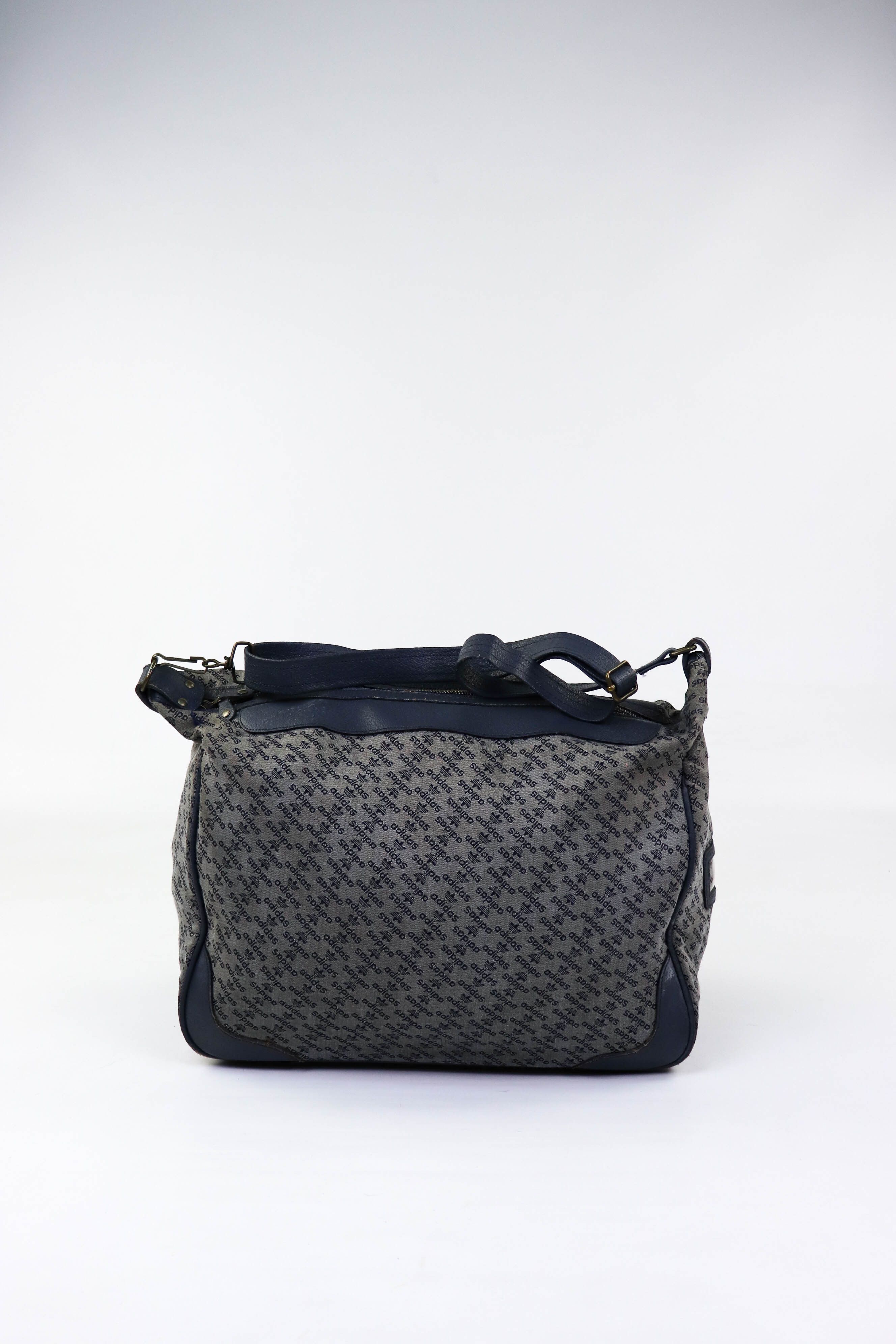 Adidas Vintage 90s 00s 2001 Gray Monogram Sport Duffle Bag