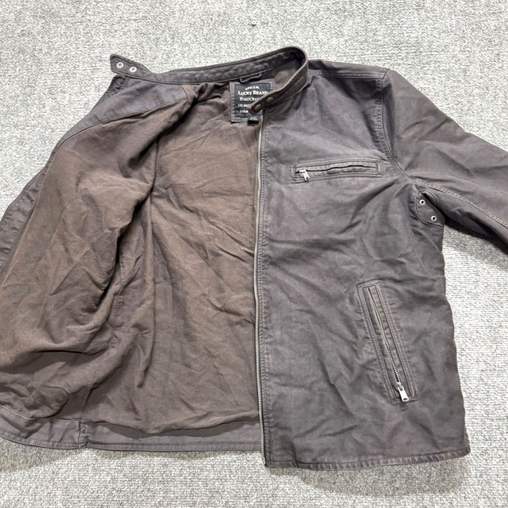 Lucky Brand Lucky Brand Bonneville Racer Jacket Navy Blue Moto Biker Men 2XL Quilted Cotton Jacket Size US XXL / EU 58 / 5 - 7 Thumbnail