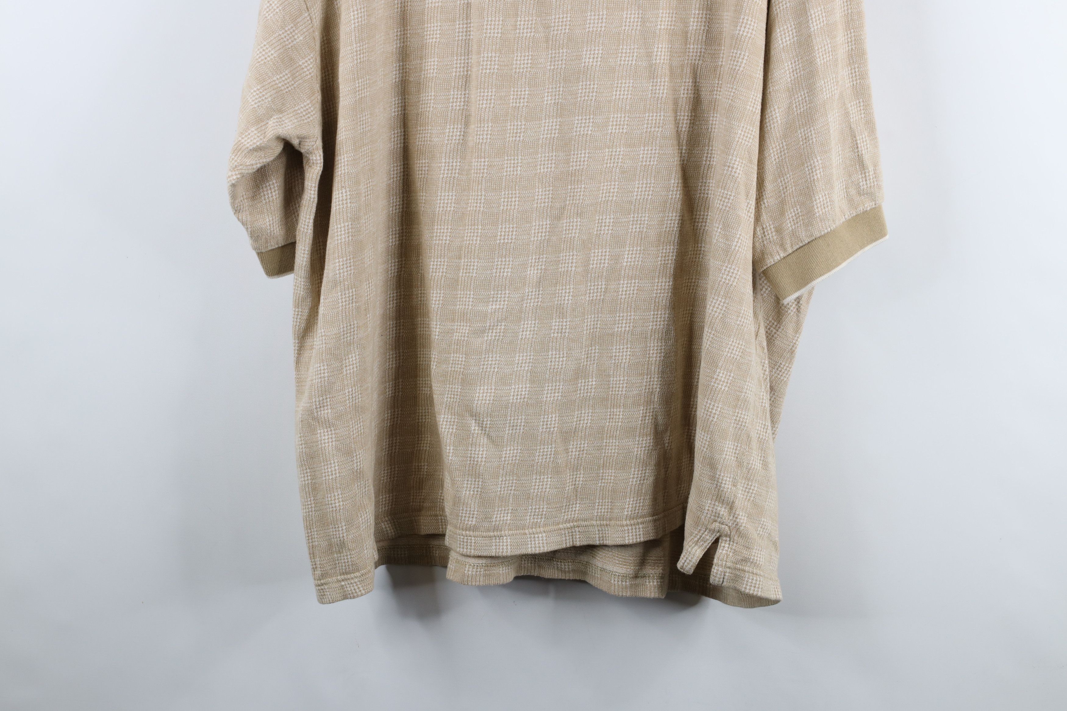 Vintage Vintage 90s Streetwear Houndstooth Golf Polo Shirt Beige Size US XL / EU 56 / 4 - 13 Thumbnail