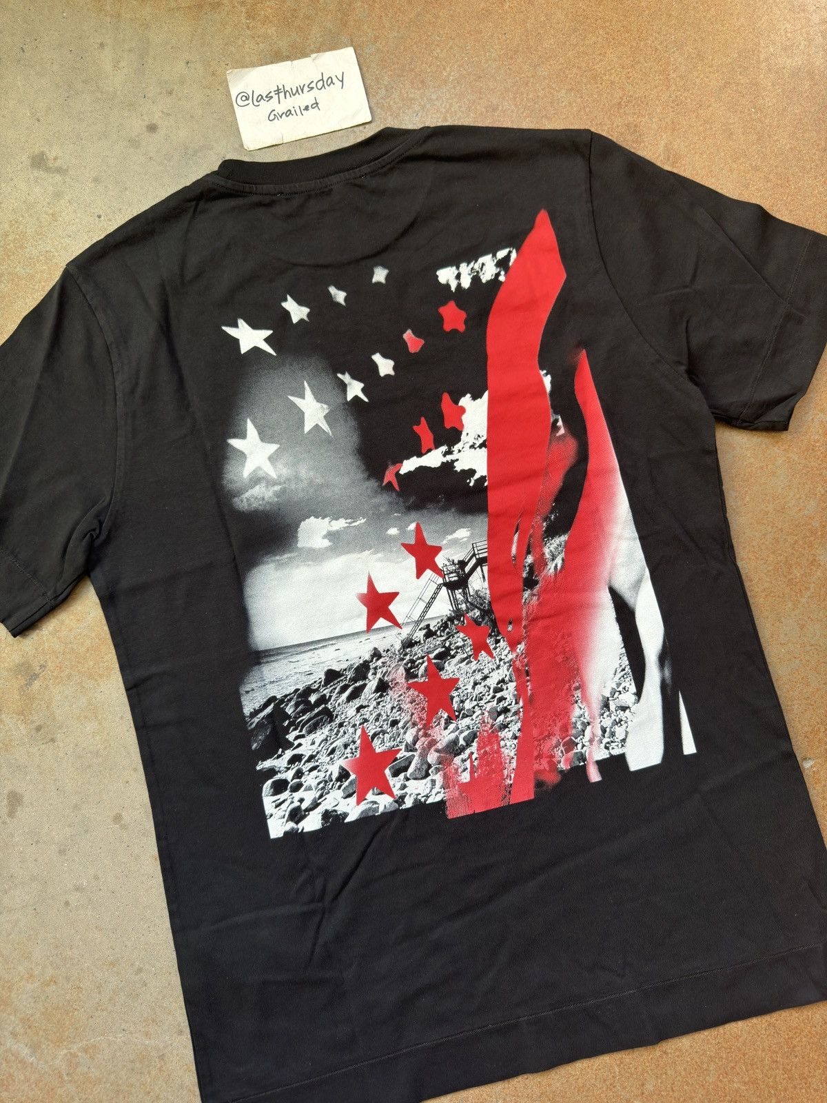 image of 1017 Alyx 9Sm Graphic S/s Flag Tee Black Small, Men's