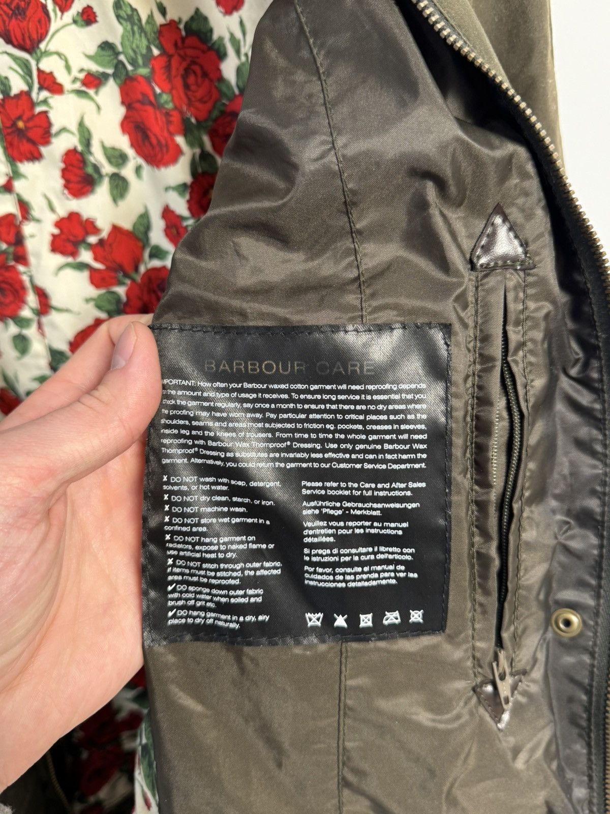 Barbour Barbour Abrosa Beadnell Liberty Rose olive wax jacket USA-10 Size XL / US 12-14 / IT 48-50 - 14 Thumbnail