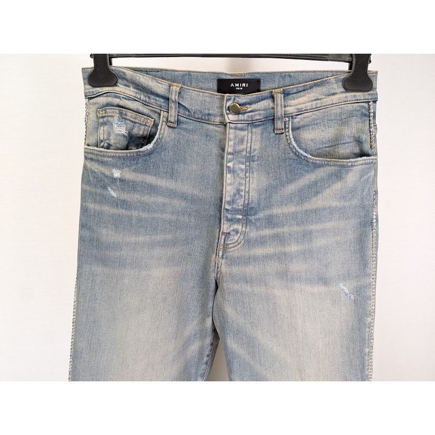 Amiri o1rshd1 Crystal Stack Flare Jeans in Clay Indigo Size US 32 / EU 48 - 11 Thumbnail