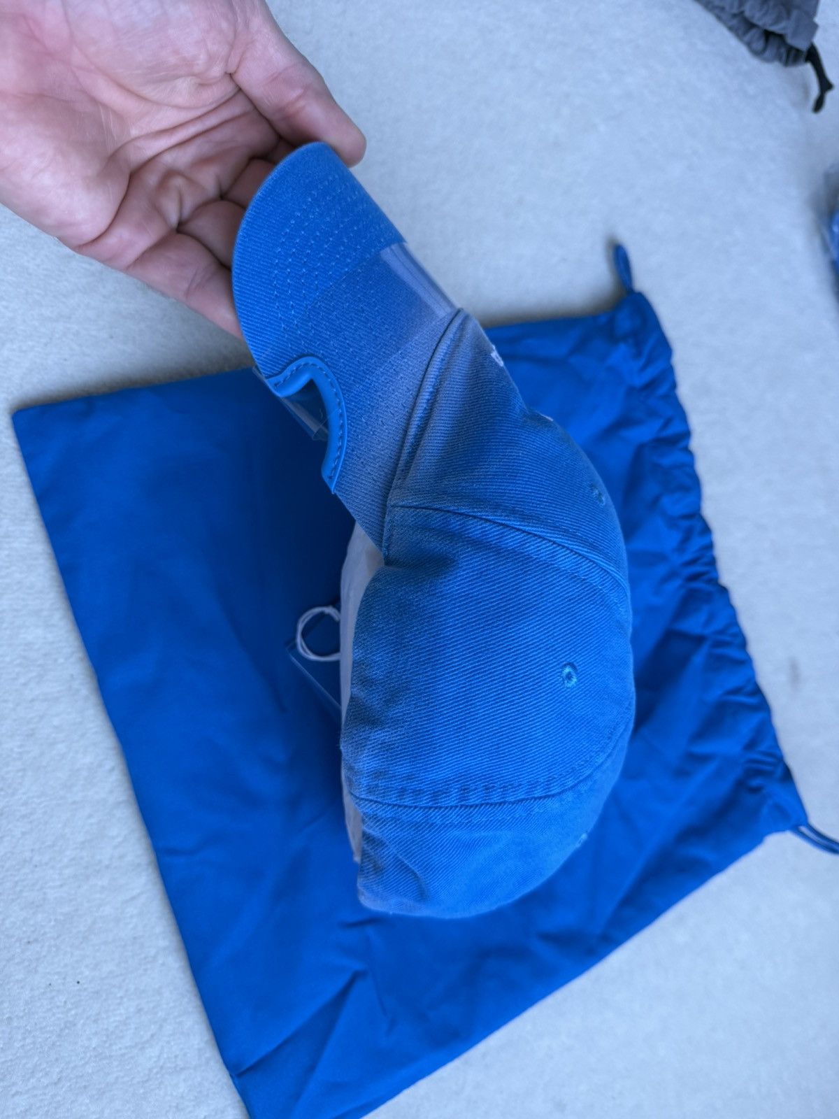 Adidas × Balenciaga Balenciaga x Adidas x Demna grail logo blue distressed cap Size ONE SIZE - 3 Thumbnail