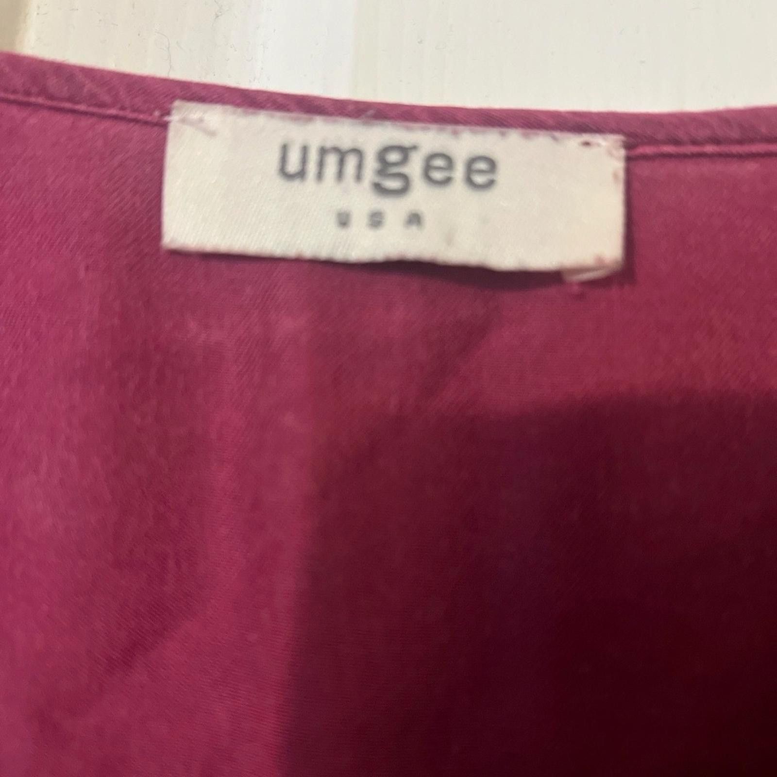 Other Umgee Mini Dress M Burgundy Cold Shoulder Ruffle Tiered Boho Size M / US 6-8 / IT 42-44 - 4 Thumbnail